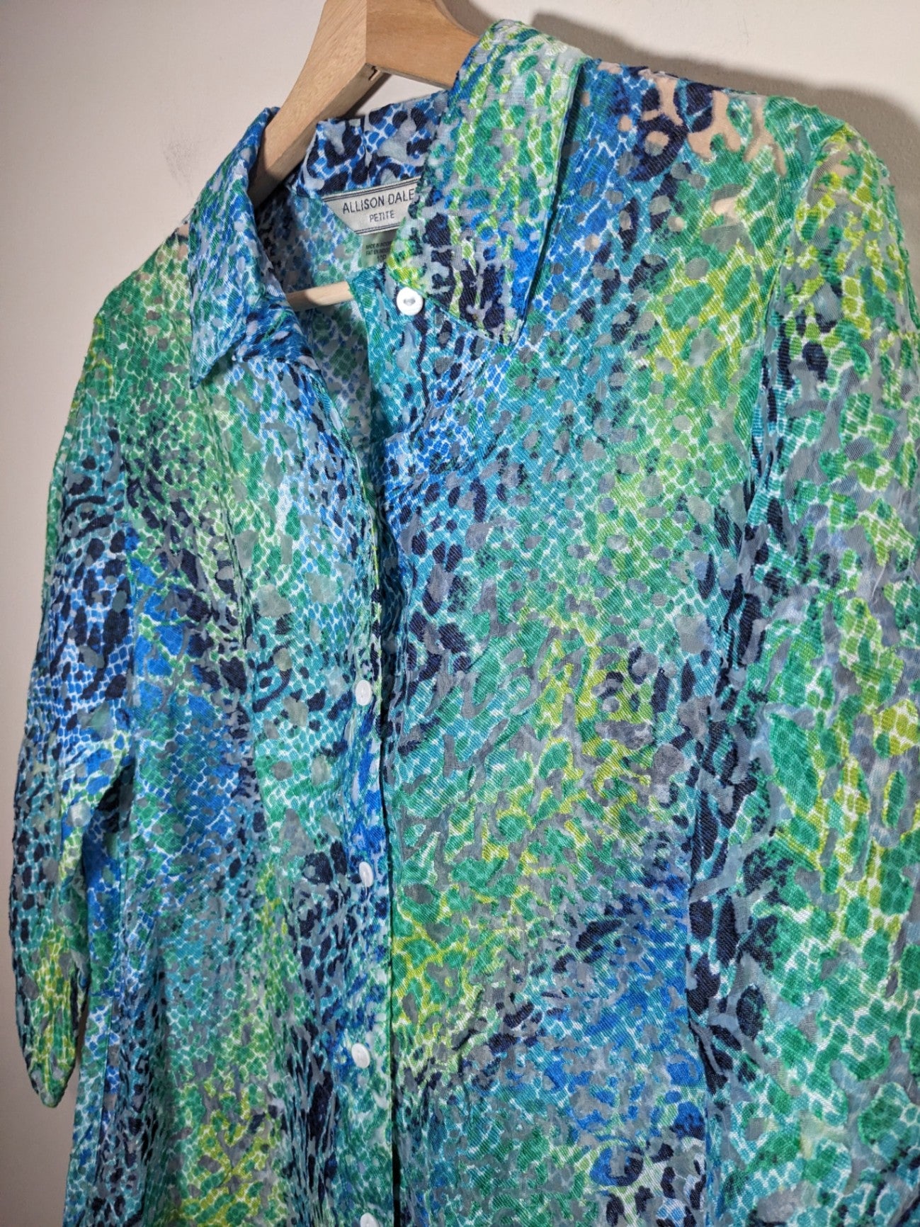 ALLISON DALEY blue & green blouse - 10P