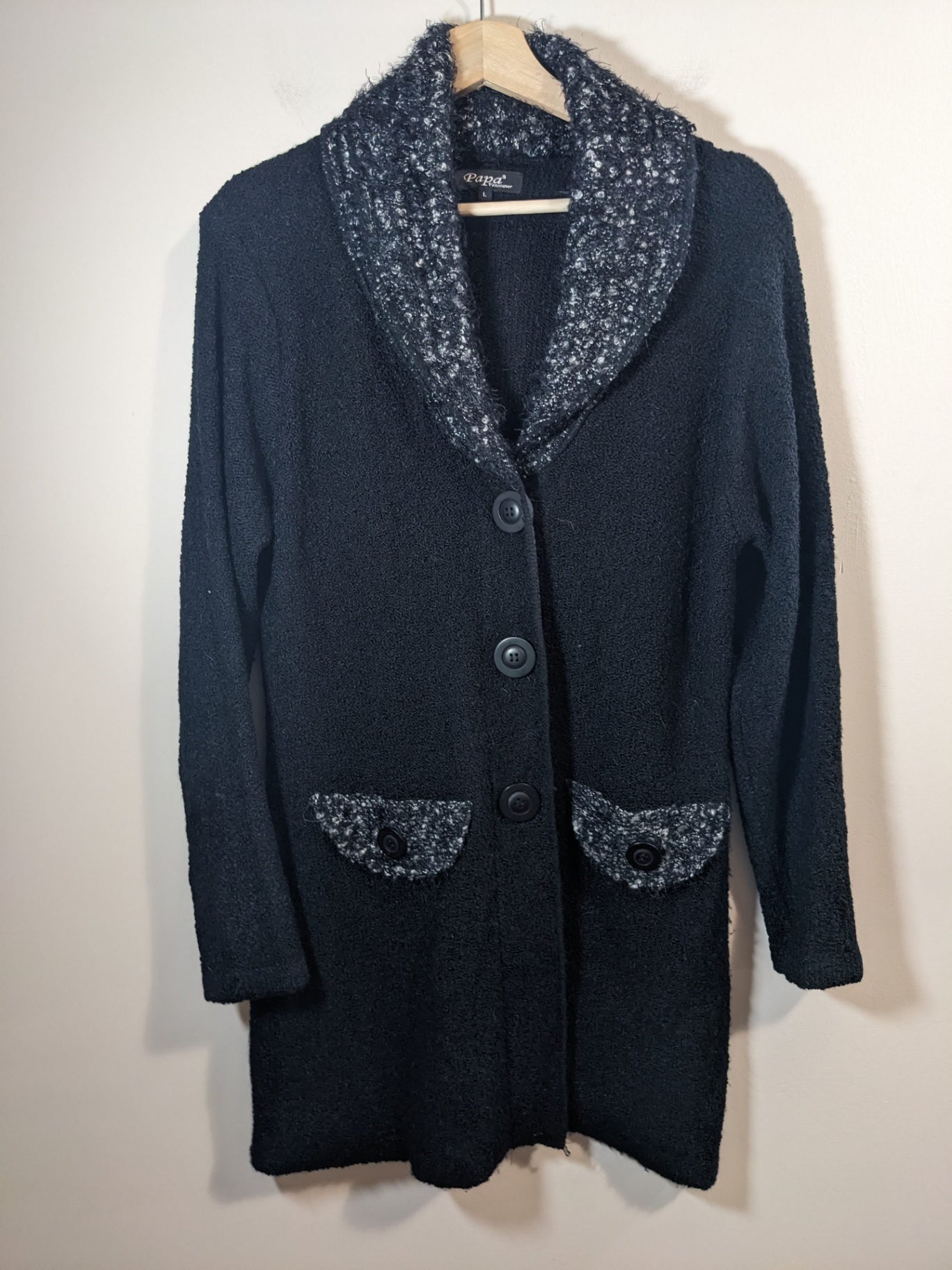 Papa Black Button Up - L