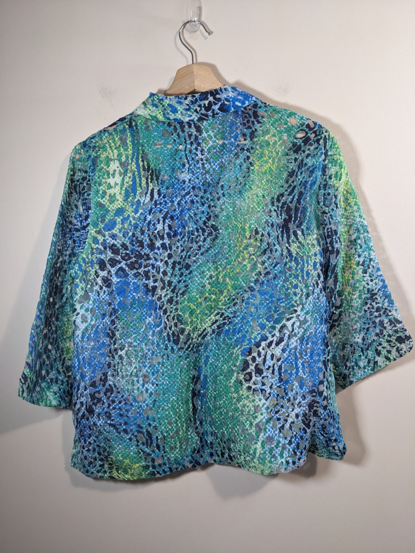ALLISON DALEY blue & green blouse - 10P