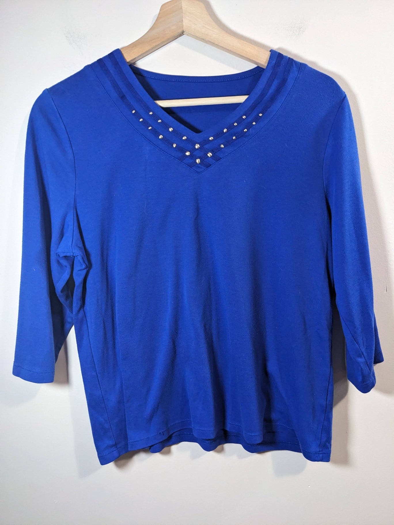 Alia blue 3/4 sleeve shirt - M