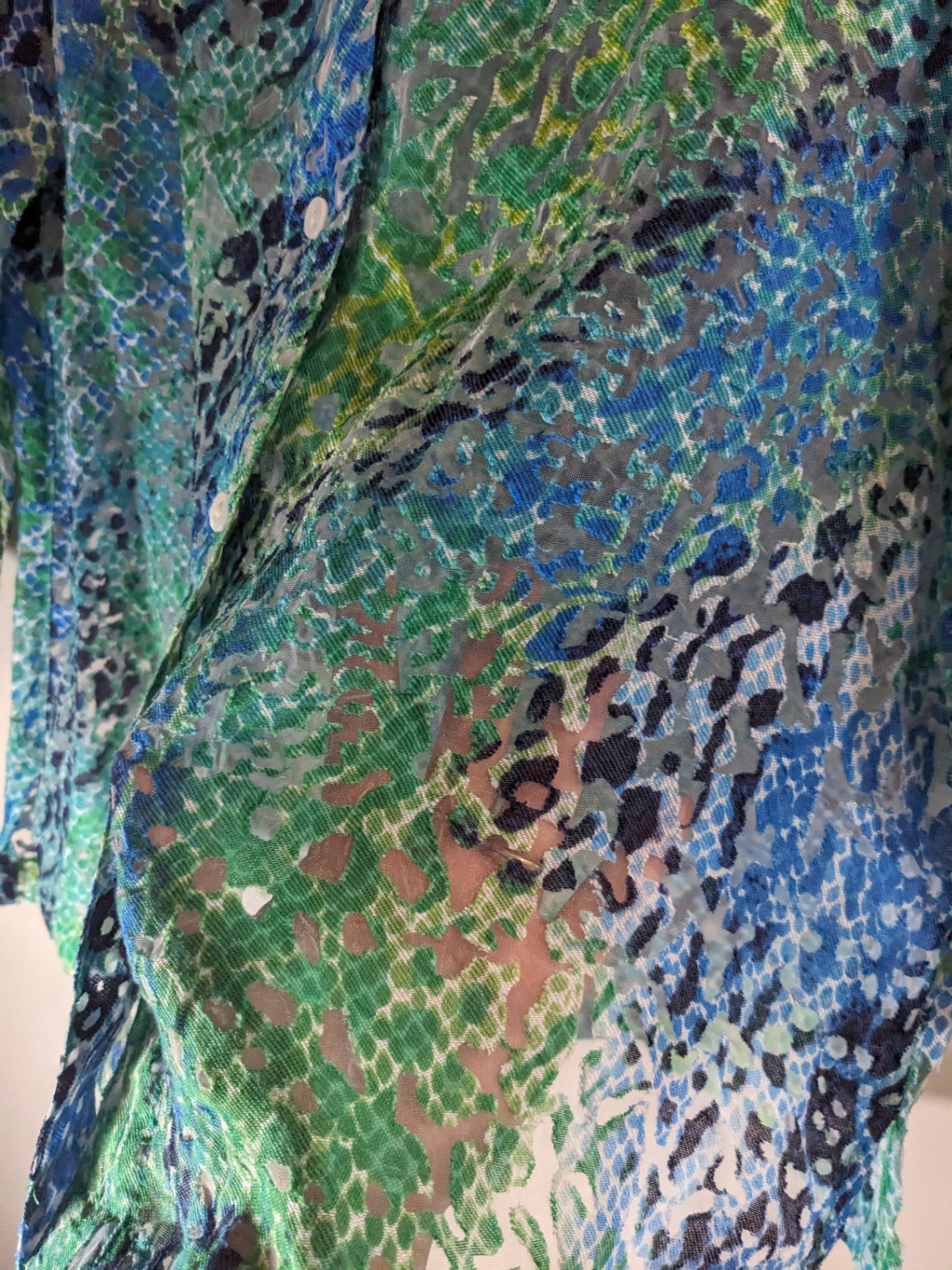 ALLISON DALEY blue & green blouse - 10P