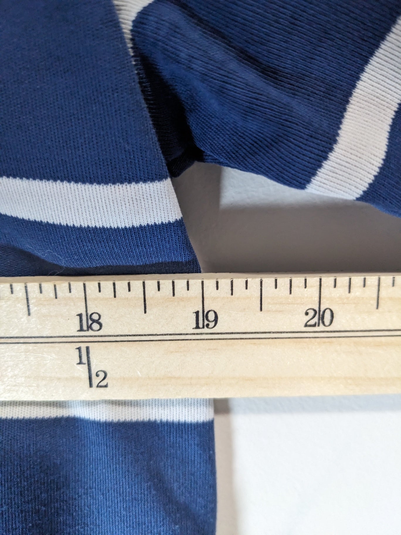 Alia blue striped 3/4 sleeve shirt- M