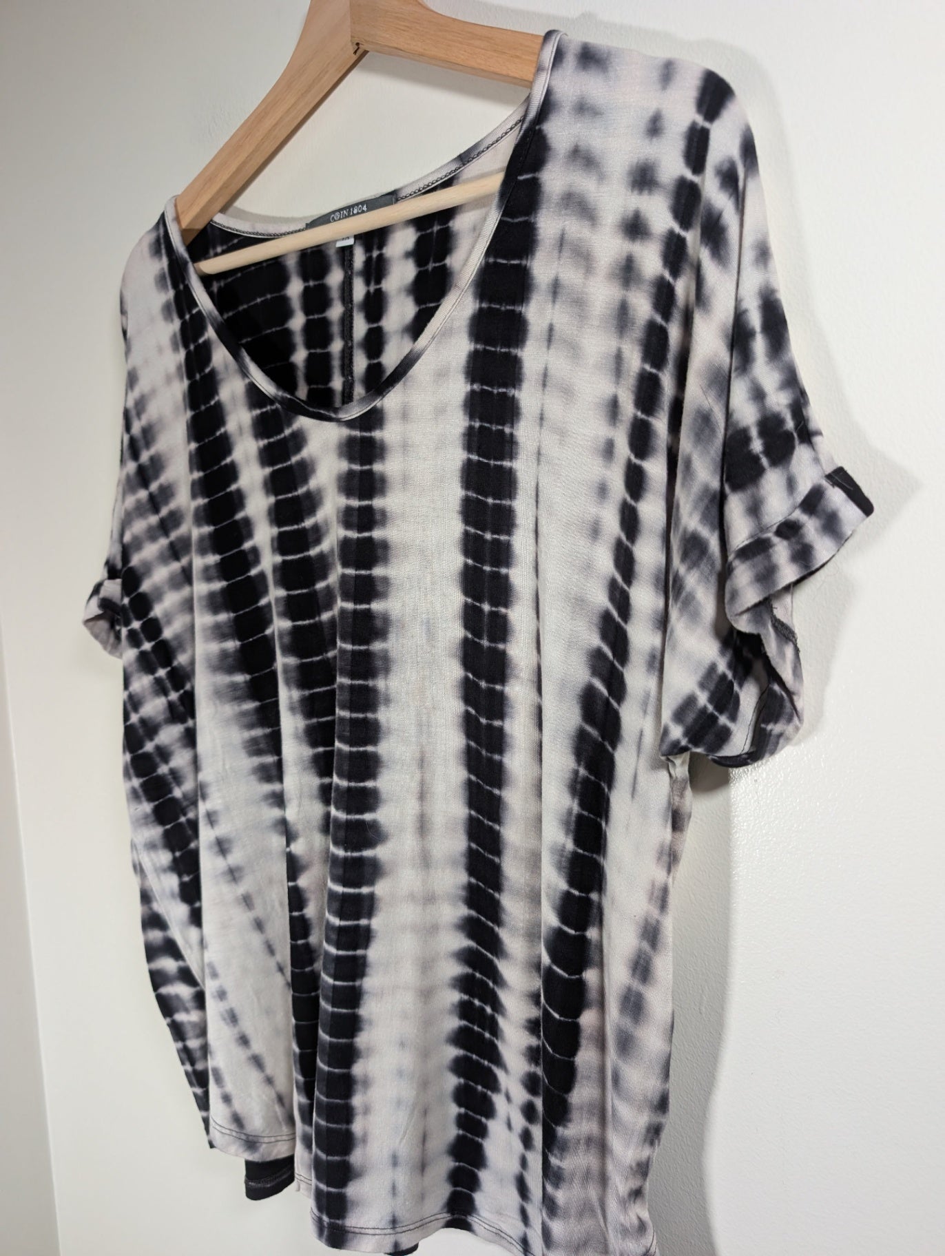 Coin 1804 black/white blouse - 1X