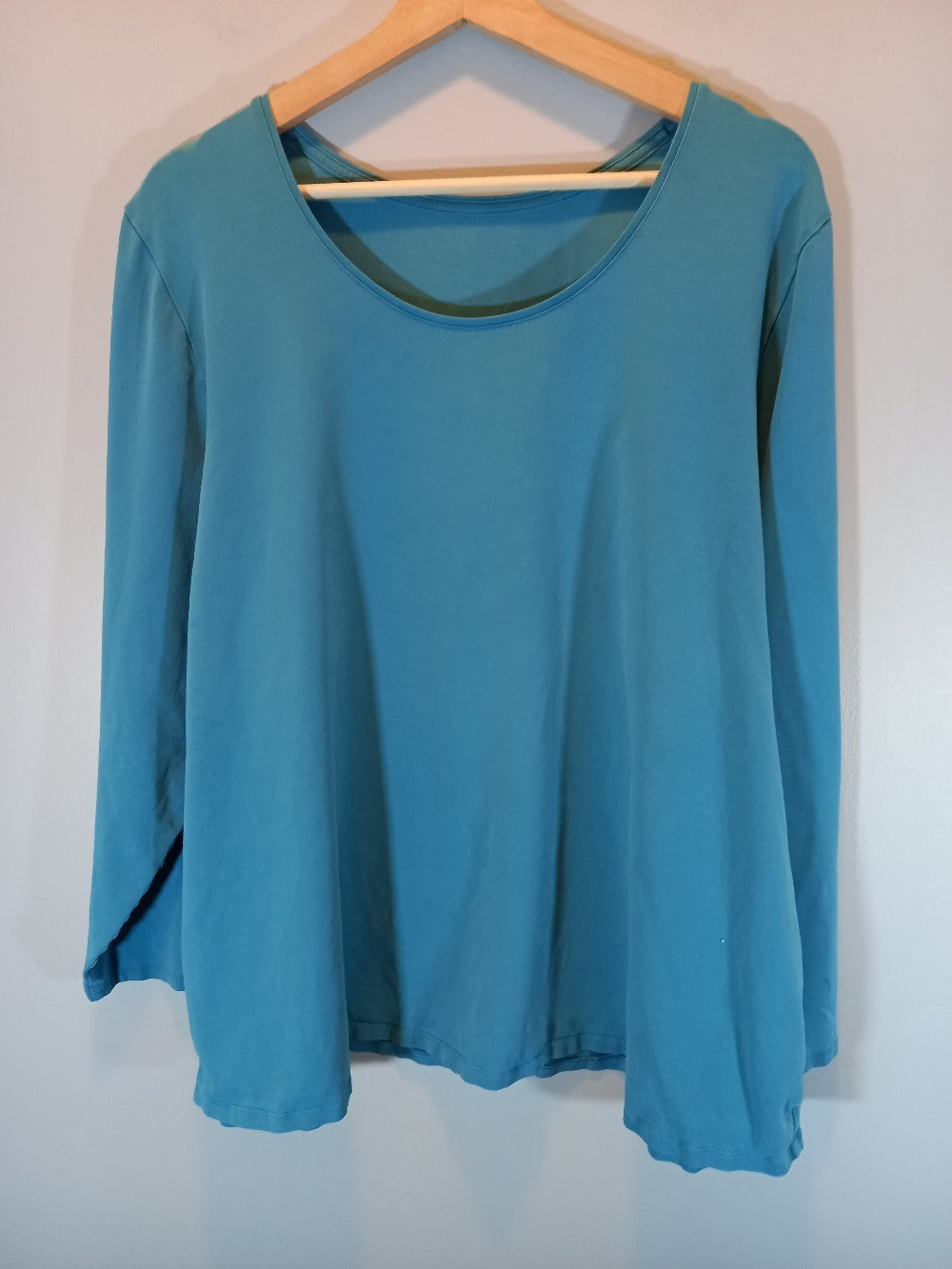No label teal long-sleeve - appears 3XL/4XL (Minor flaw)