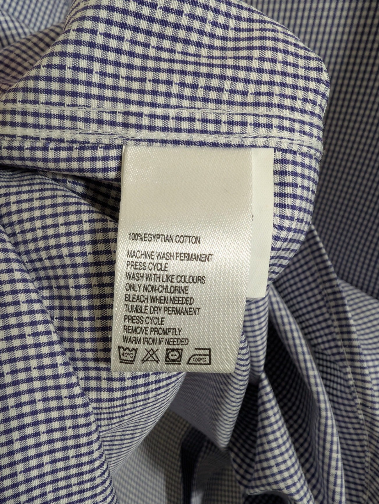 NWT Black Brown Classic Fit Blue Checkered Dress Shirt - 16x34