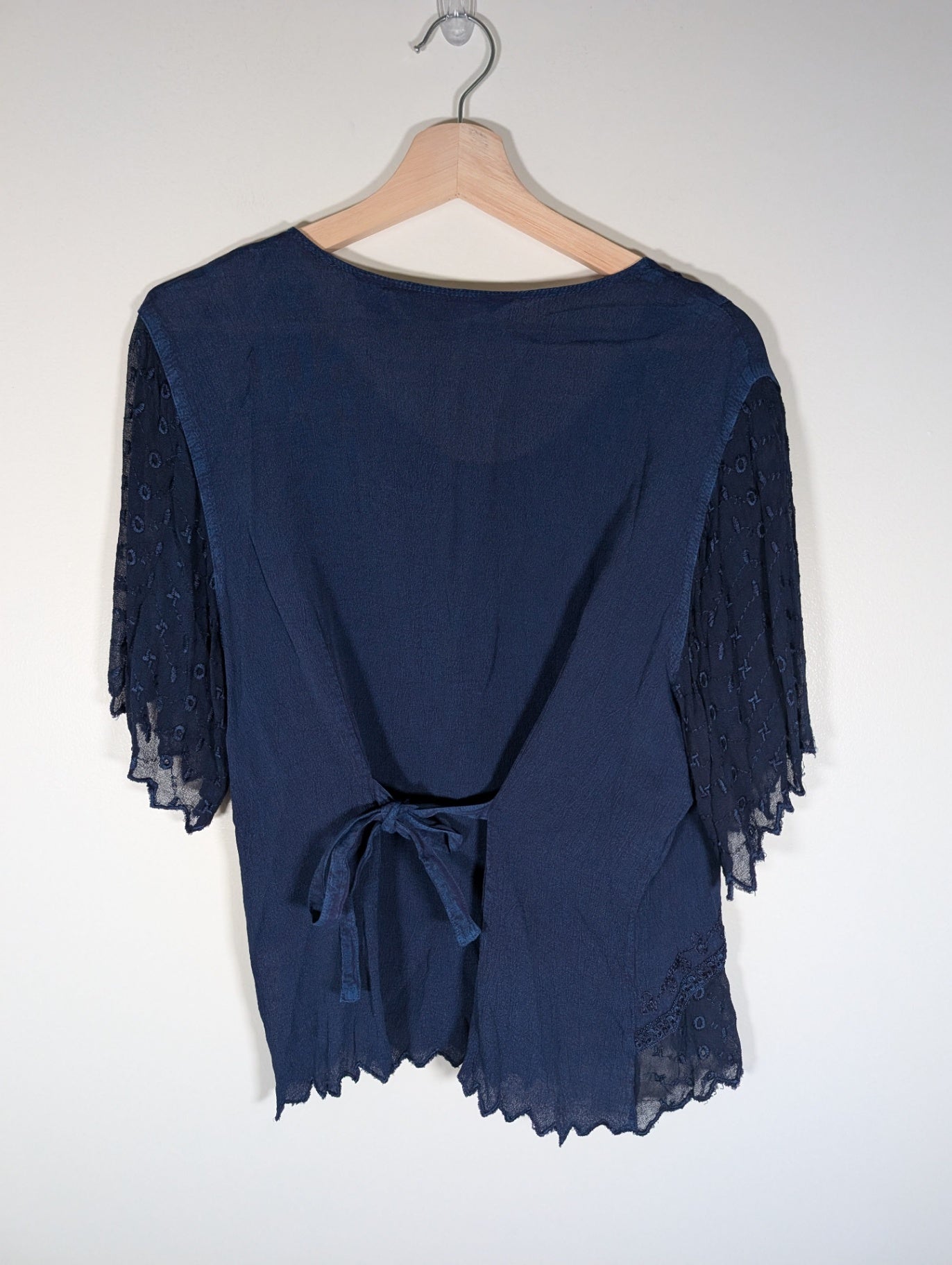 Model France Blue Embroidered blouse - XL