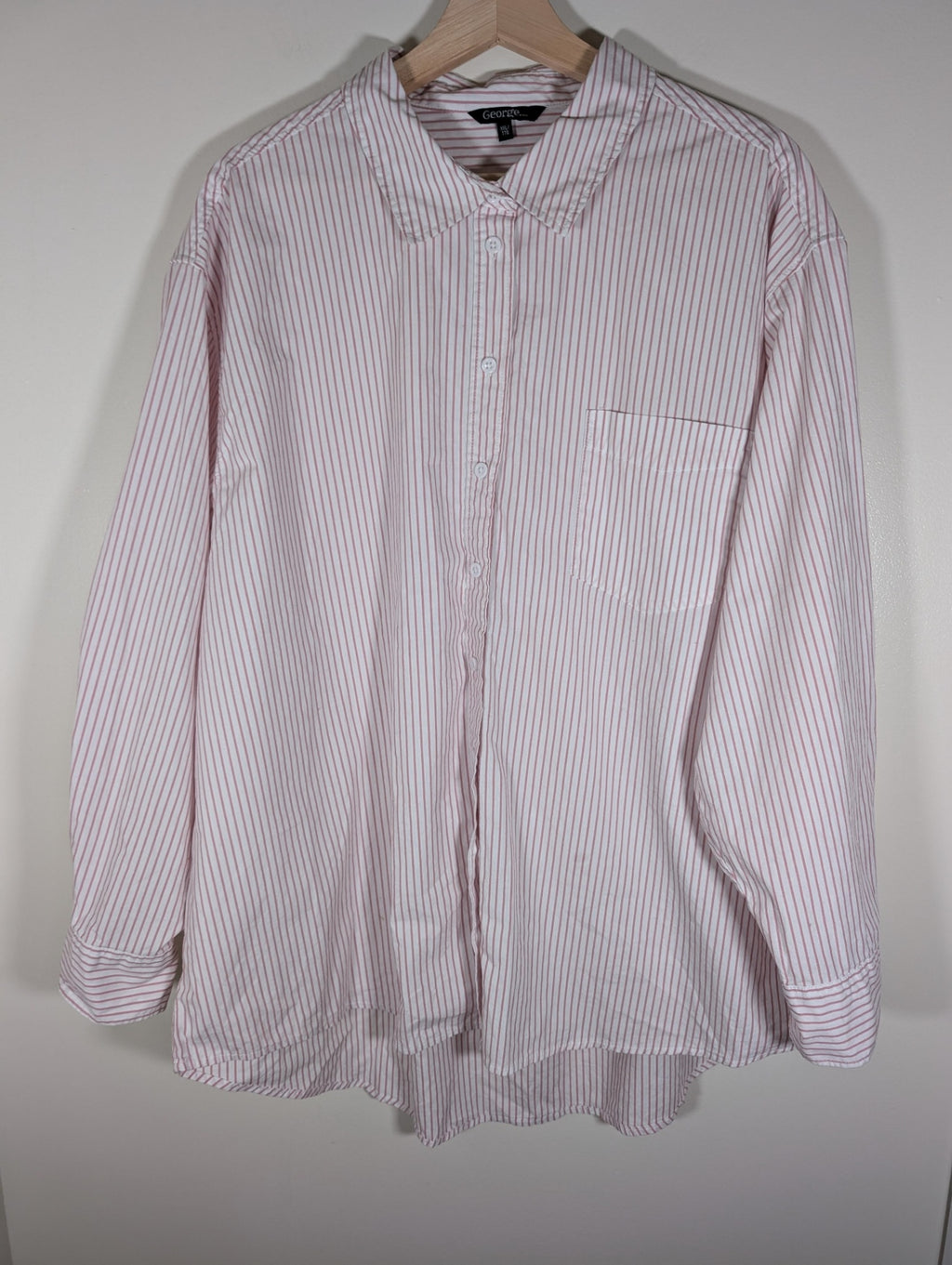 George Pink Striped Button-down - 2XL (Minor Flaw)