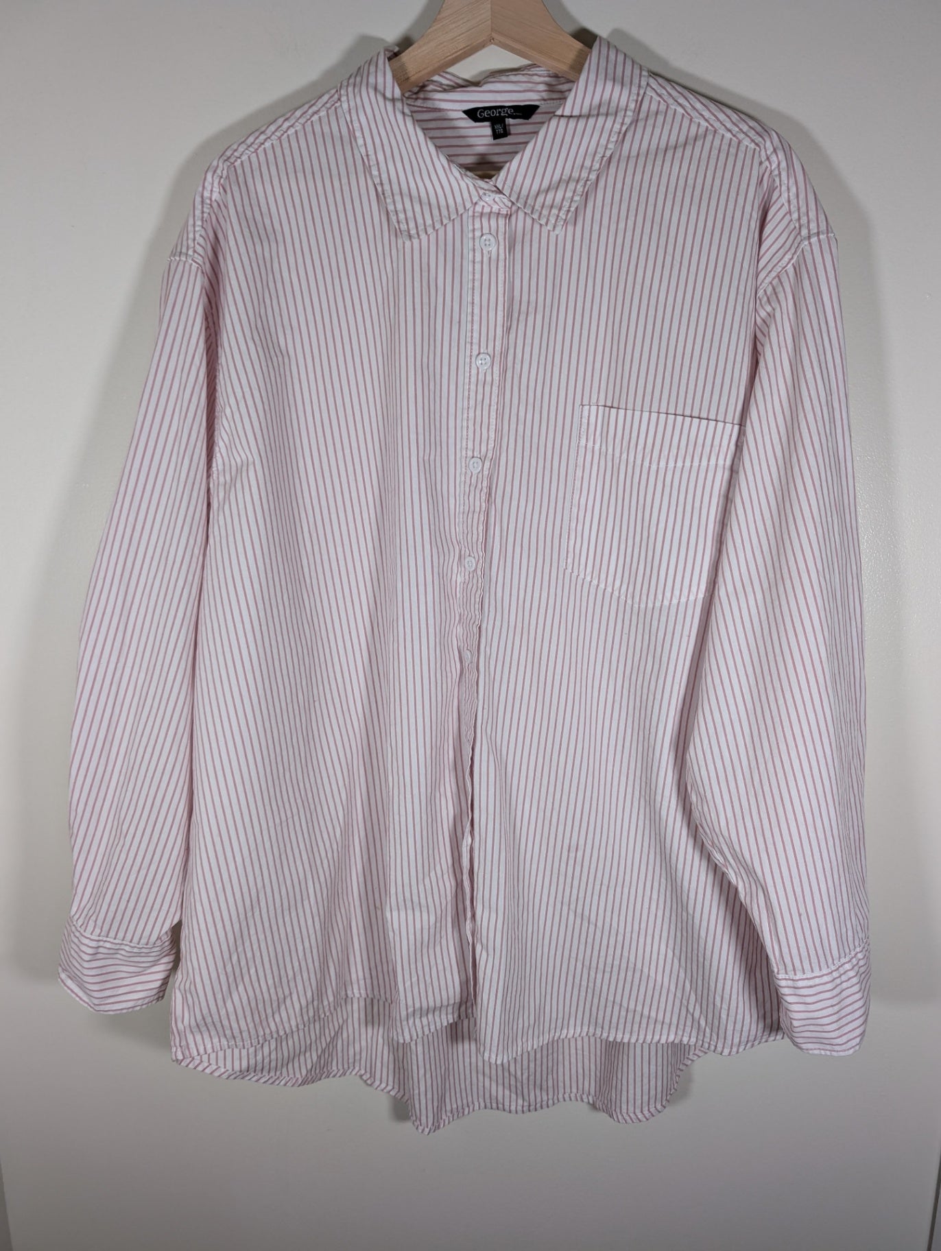 George Pink Striped Button-down - 2XL (Minor Flaw)