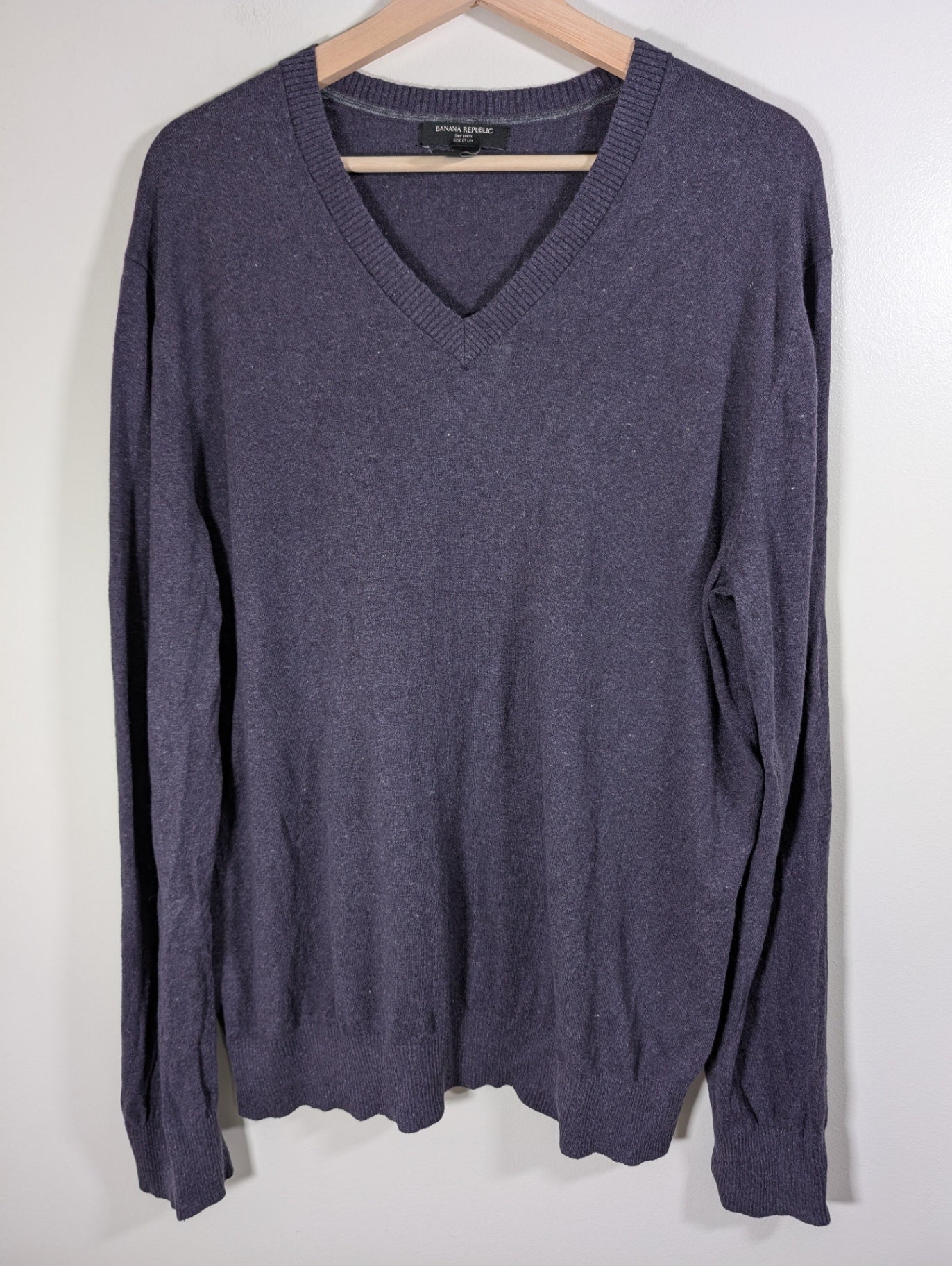 Banana Republic Silk Linen Purple Sweater - Men's XL