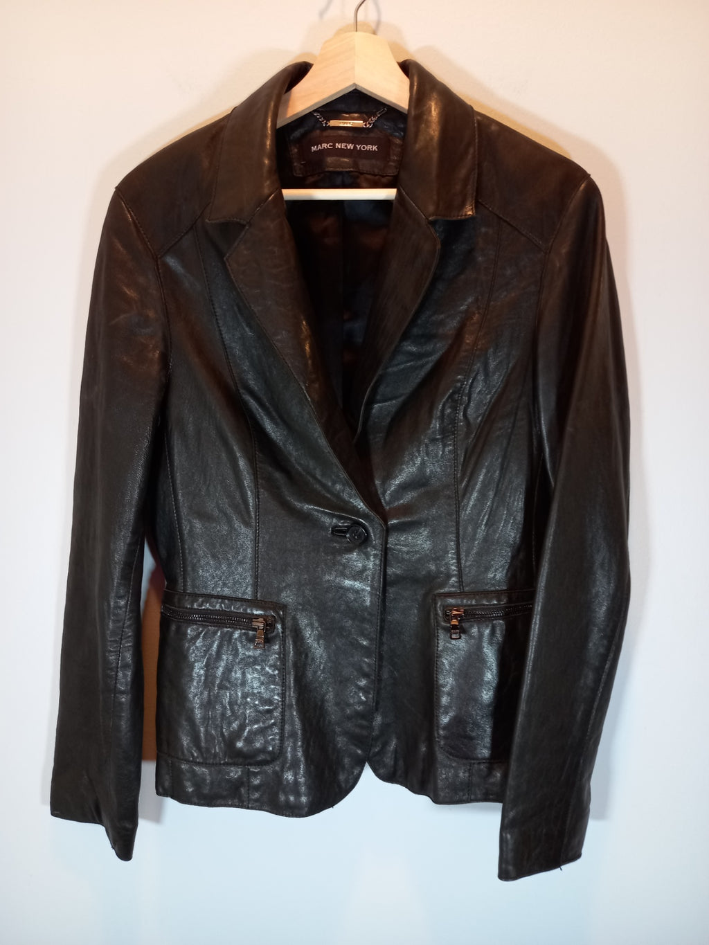 Marc New York black leather jacket - Large