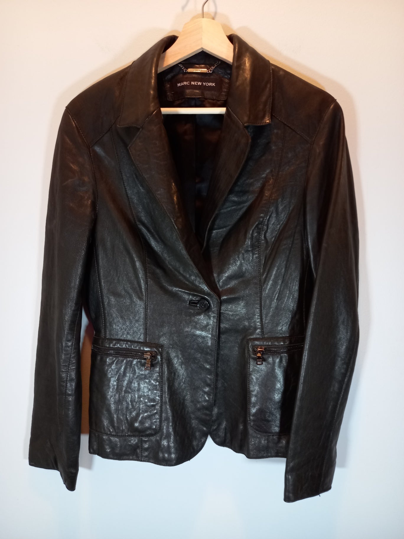 Marc New York black leather jacket - Large
