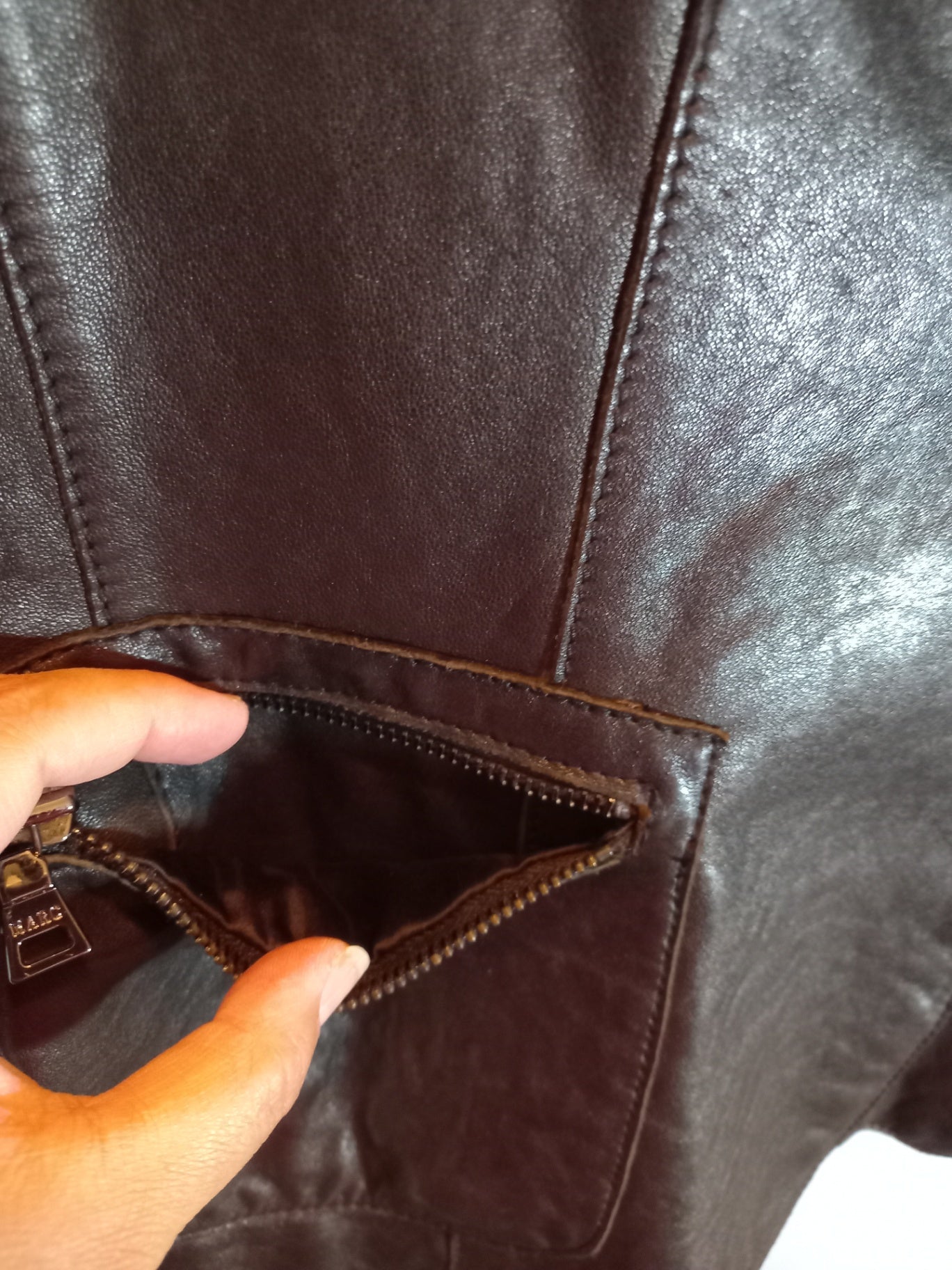 Marc New York black leather jacket - Large