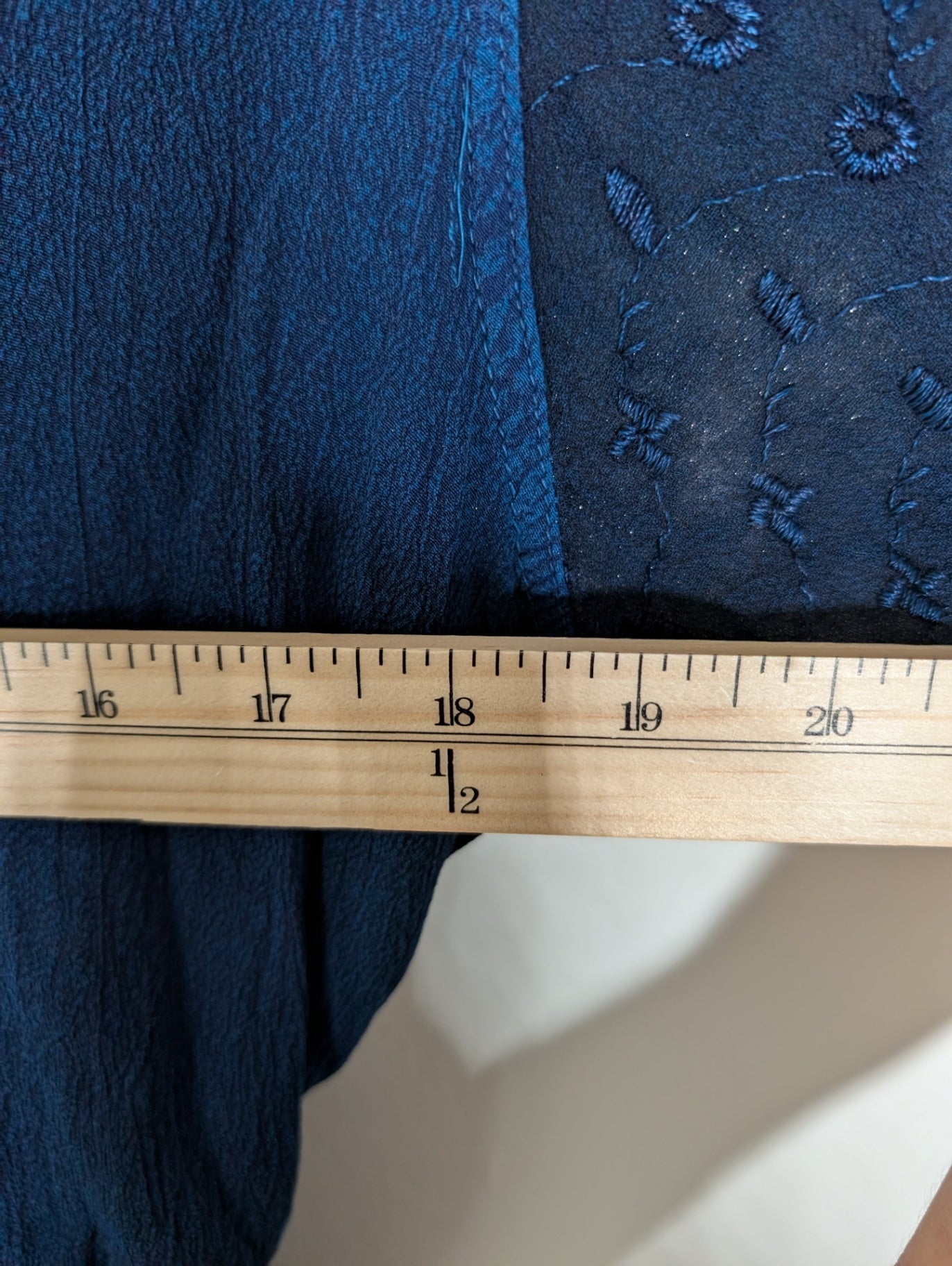Model France Blue Embroidered blouse - XL