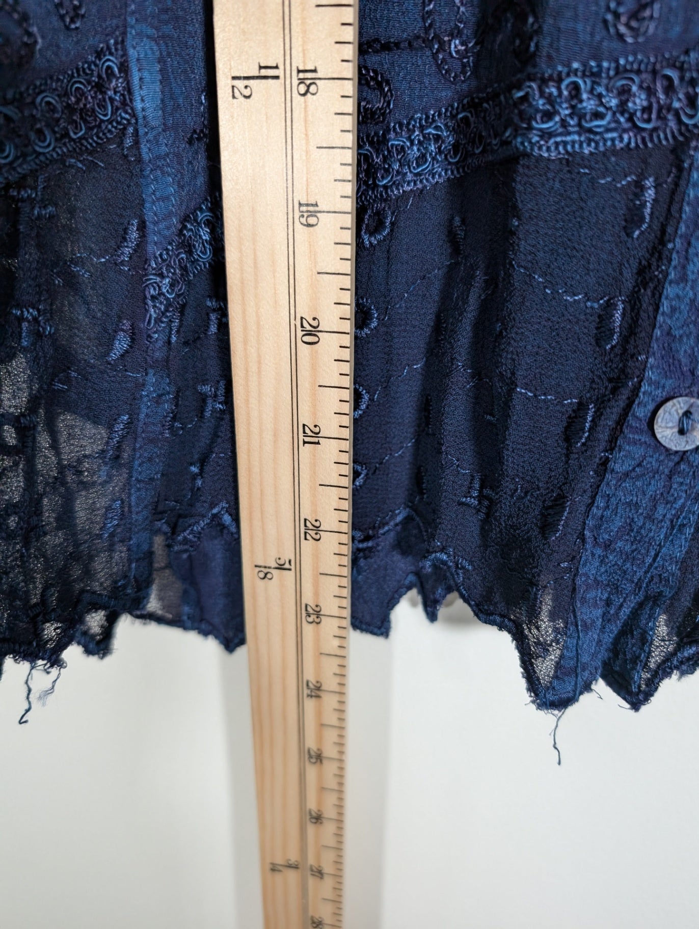 Model France Blue Embroidered blouse - XL