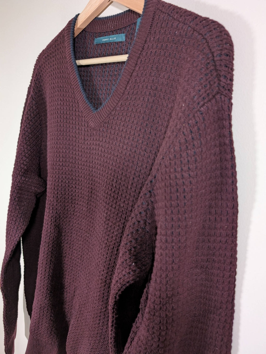 Perry Ellis Burgundy Sweater - Large