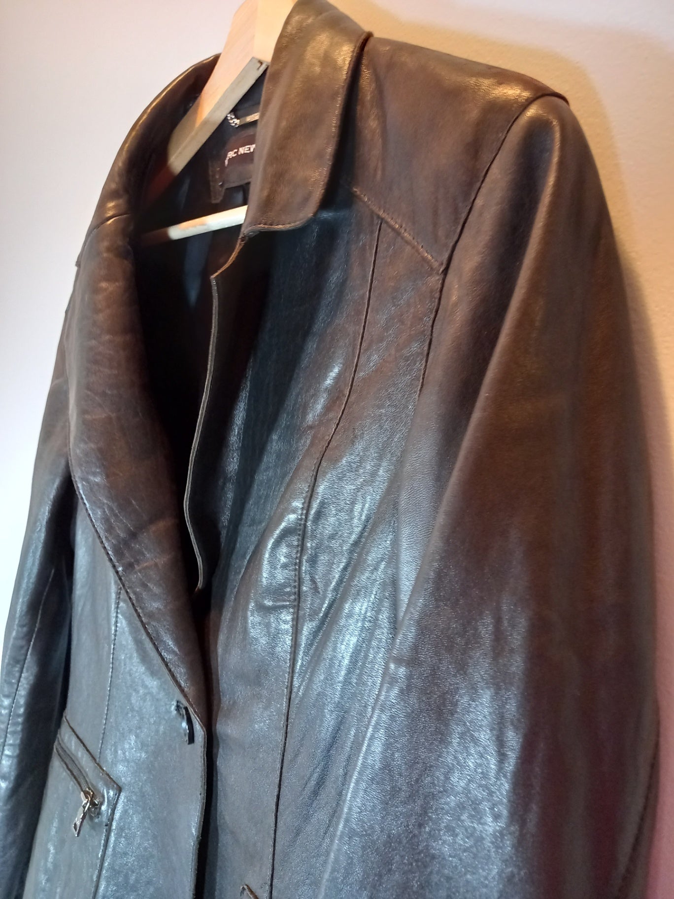 Marc New York black leather jacket - Large