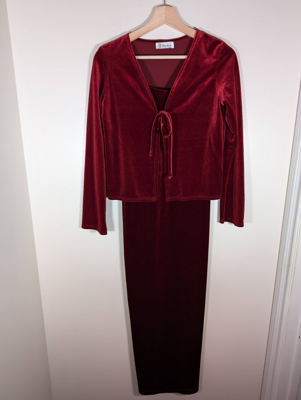 M Studio Velvet Red Dress and Bolero - appears Medium