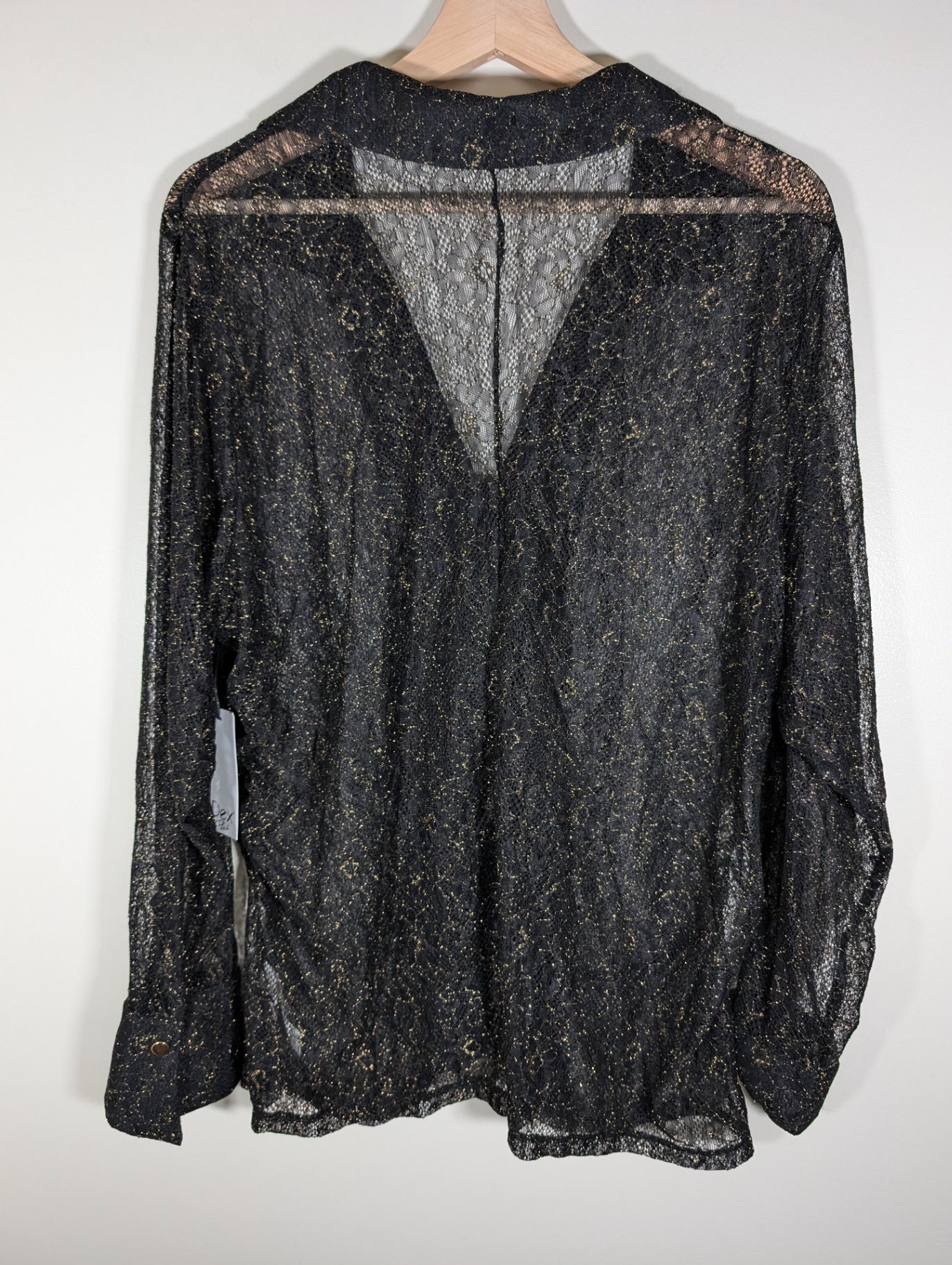 NWT Dex Glitter Black Lace Blouse - 3XL