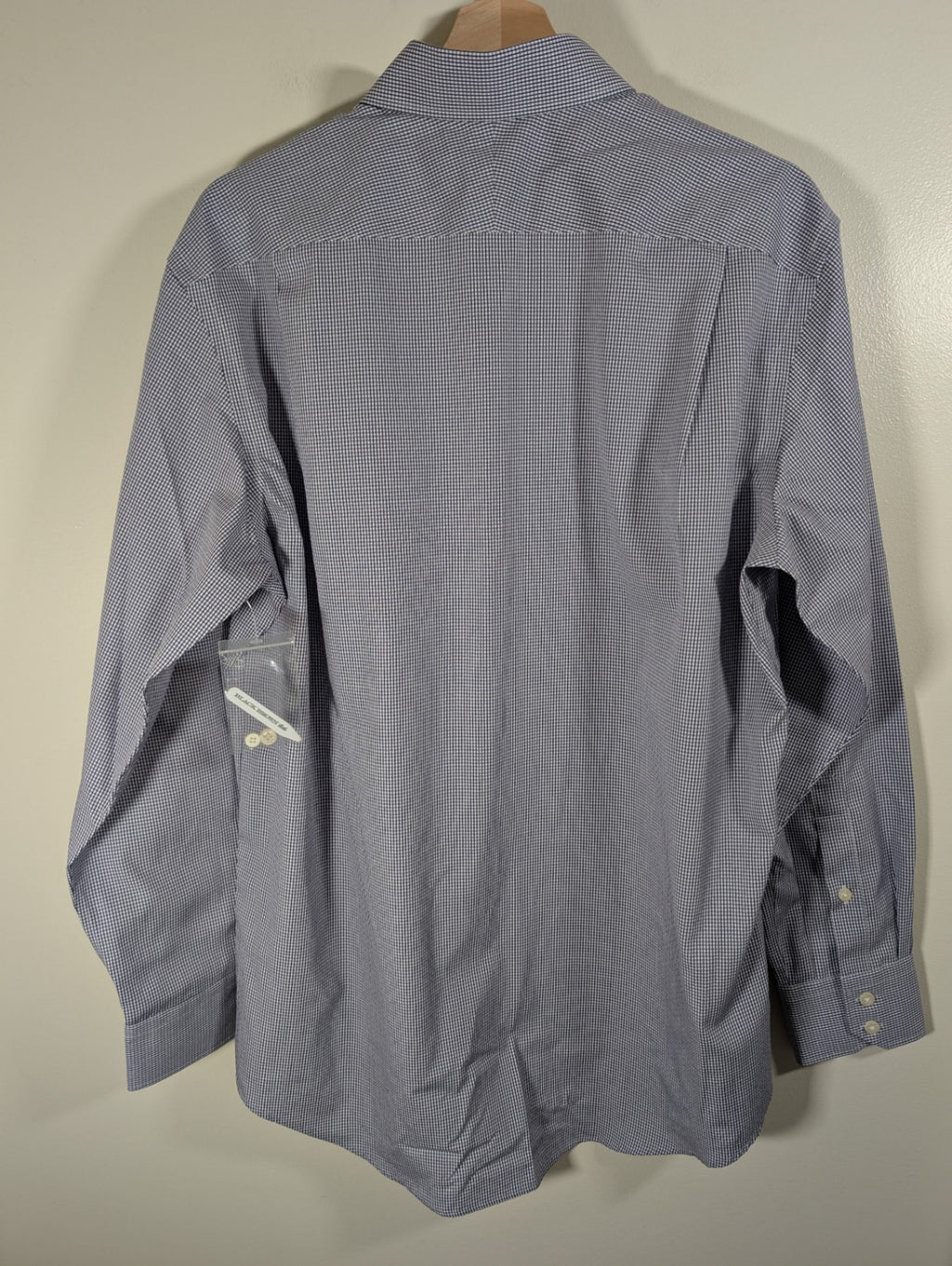 NWT Black Brown Classic Fit Blue Checkered Dress Shirt - 16x34