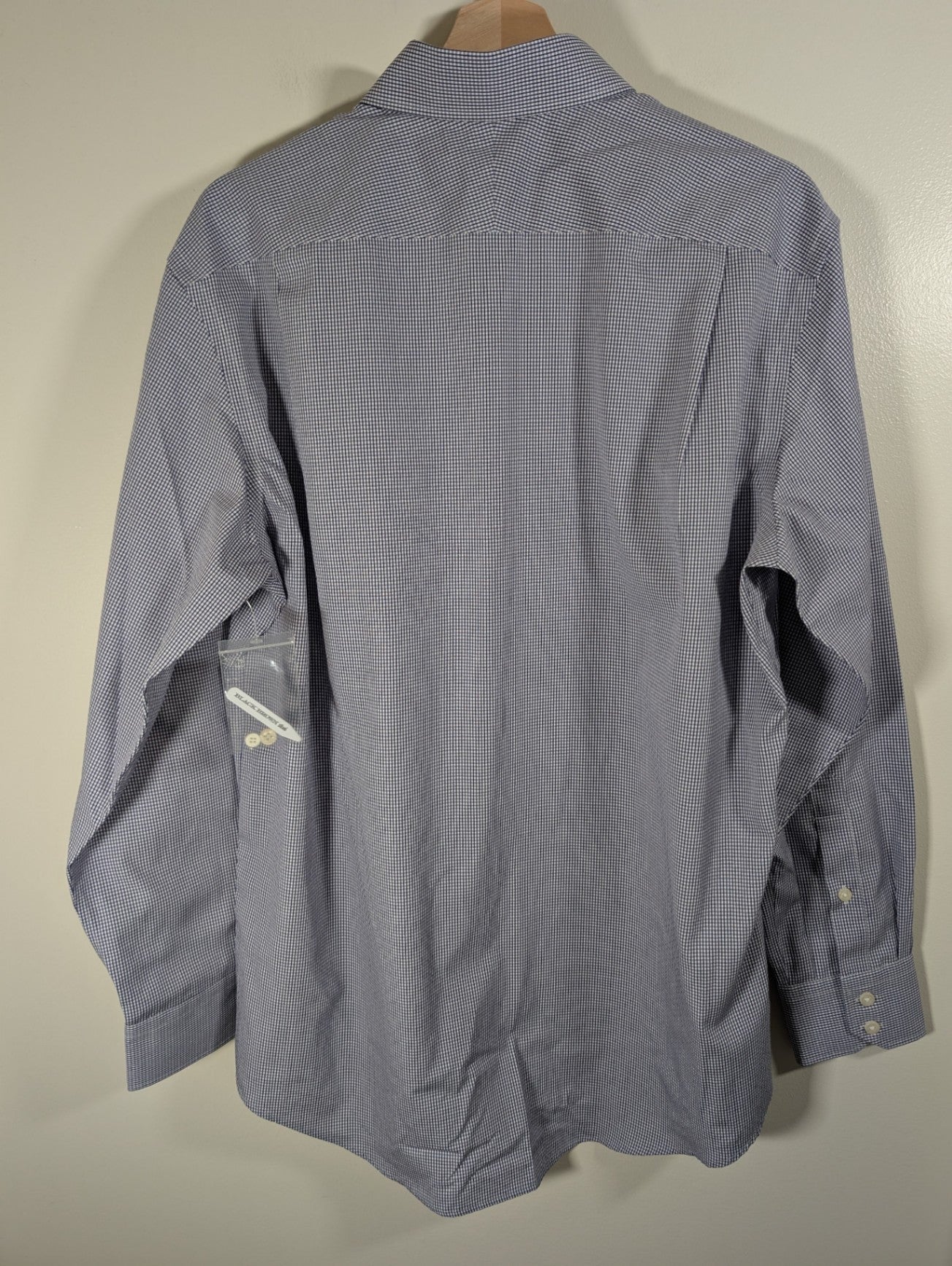 NWT Black Brown Classic Fit Blue Checkered Dress Shirt - 16x34