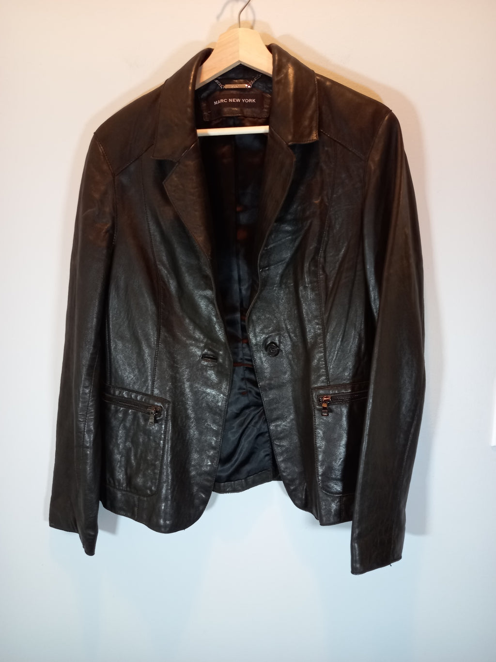 Marc New York black leather jacket - Large