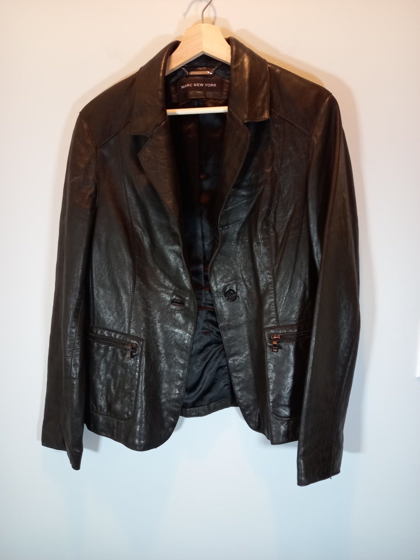 Marc New York black leather jacket - Large