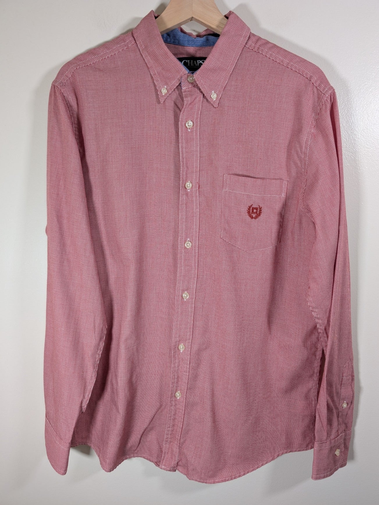 Chaps Custom Fit Red Button Up - Large
