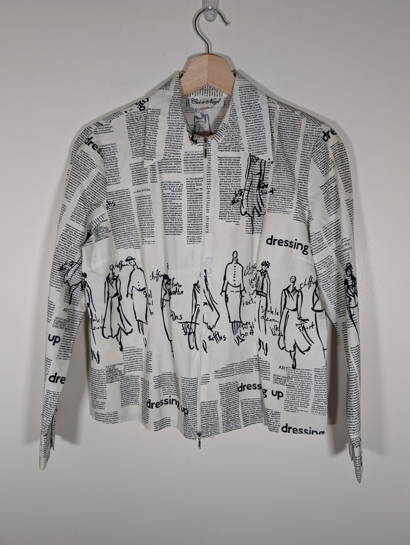Ciel et Neige Vintage Printed Jacket - SZ 38 (staining)