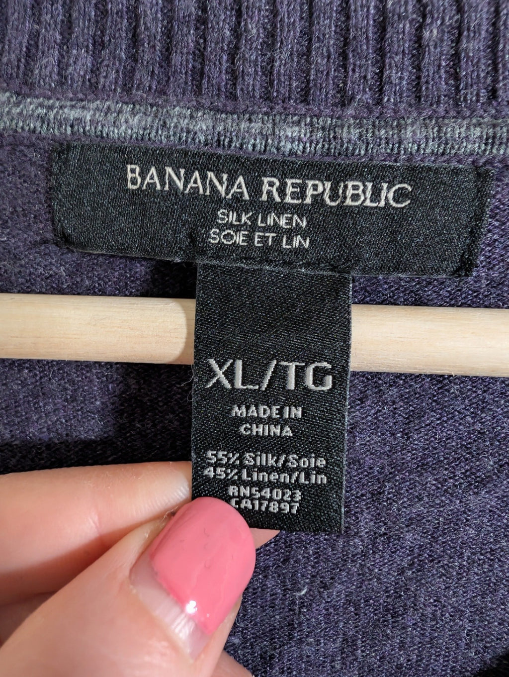Banana Republic Silk Linen Purple Sweater - Men's XL