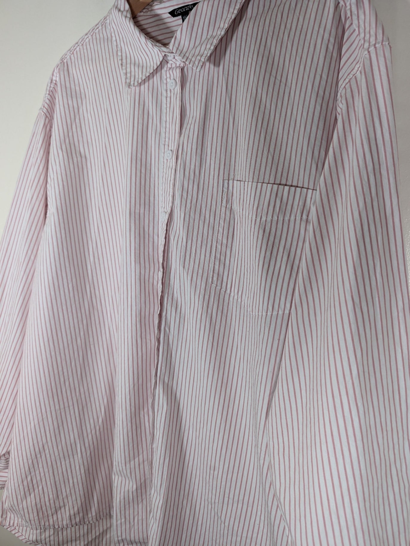 George Pink Striped Button-down - 2XL (Minor Flaw)