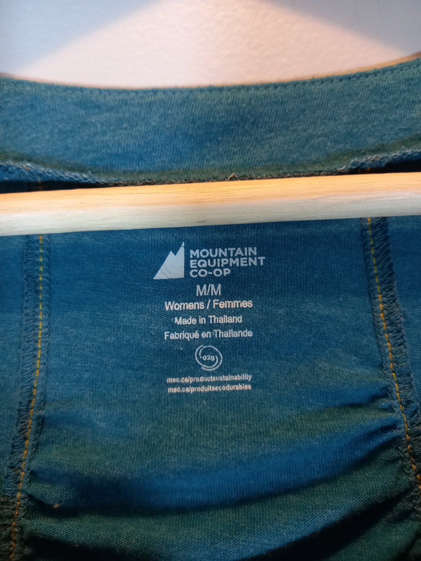 Mountain Equipment Co-Op teal long-sleeve - Medium