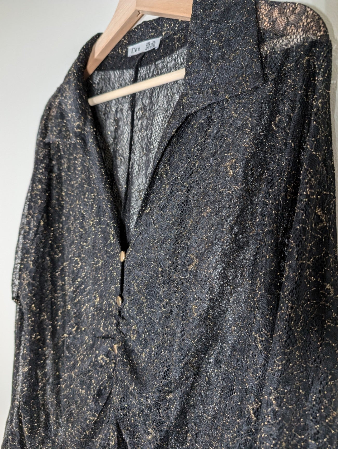NWT Dex Glitter Black Lace Blouse - 3XL
