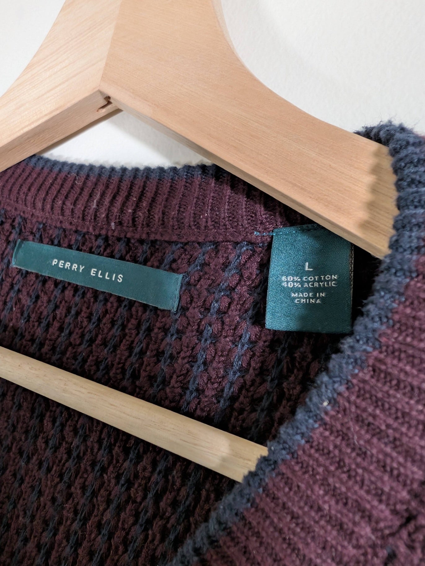 Perry Ellis Burgundy Sweater - Large