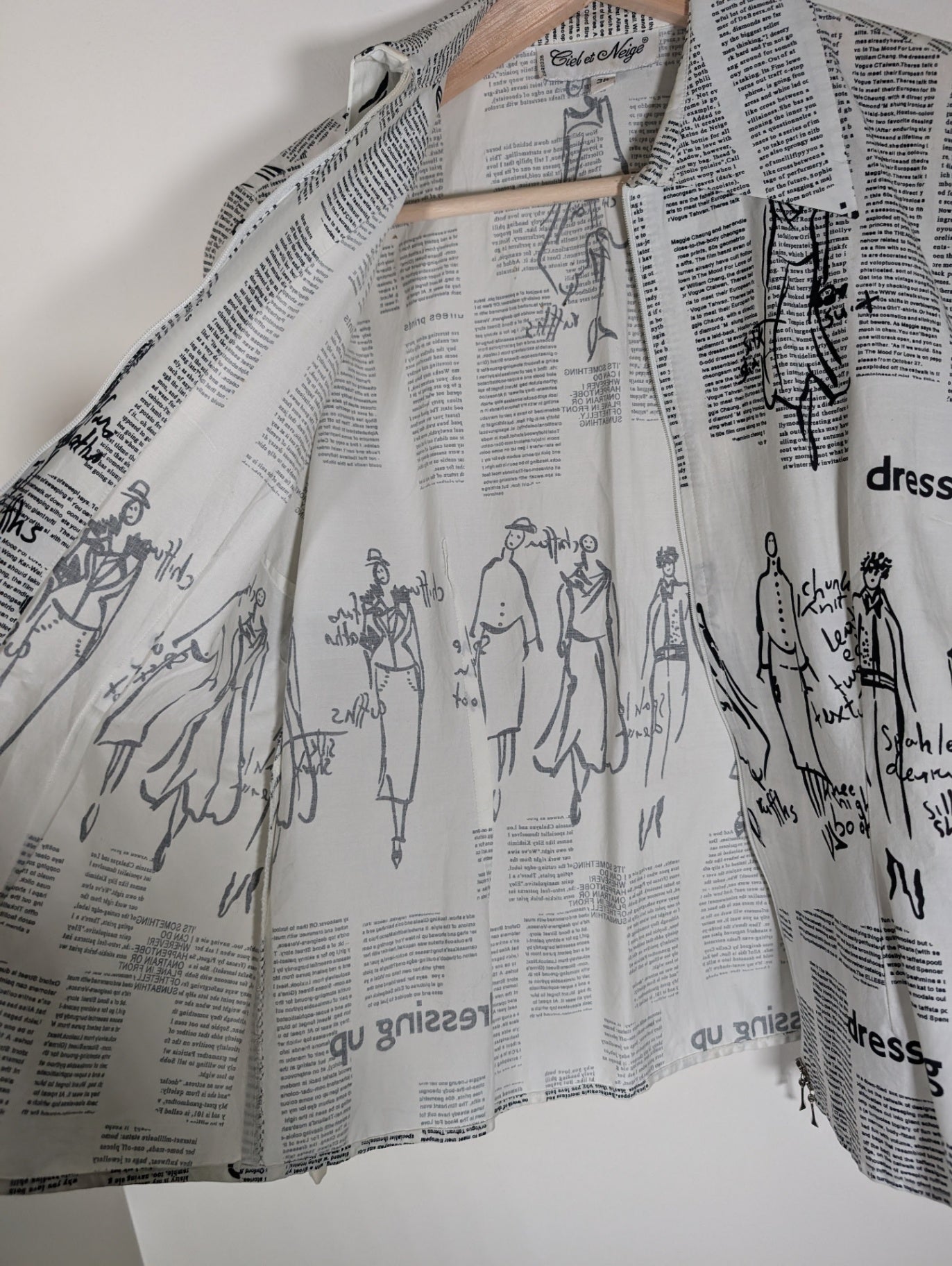 Ciel et Neige Vintage Printed Jacket - SZ 38 (staining)