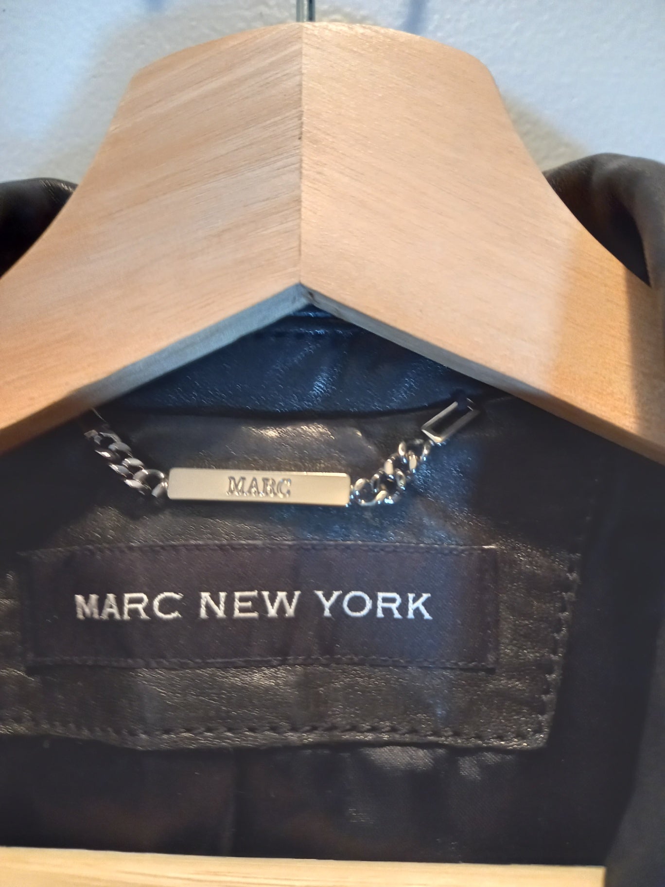Marc New York black leather jacket - Large