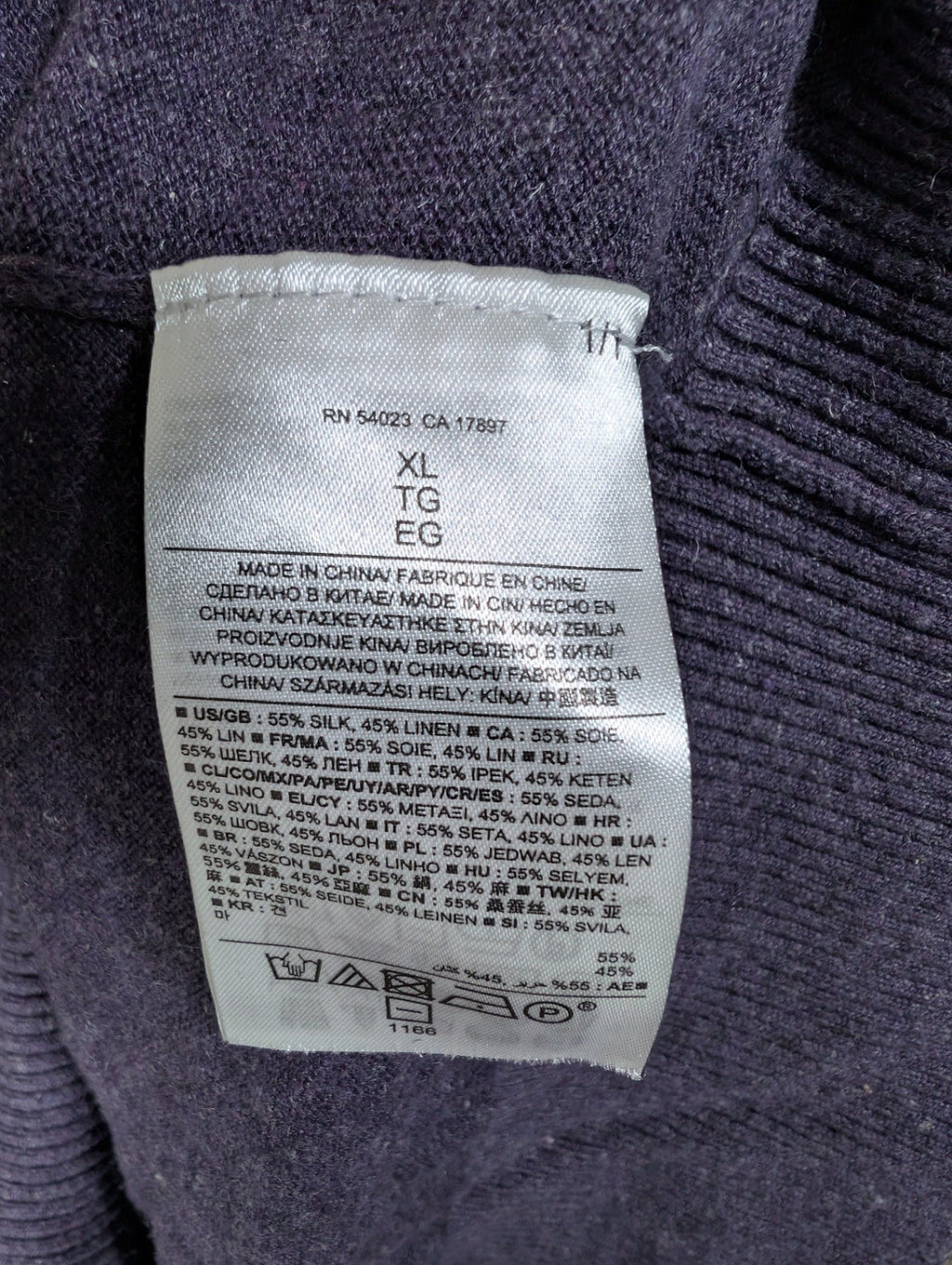Banana Republic Silk Linen Purple Sweater - Men's XL