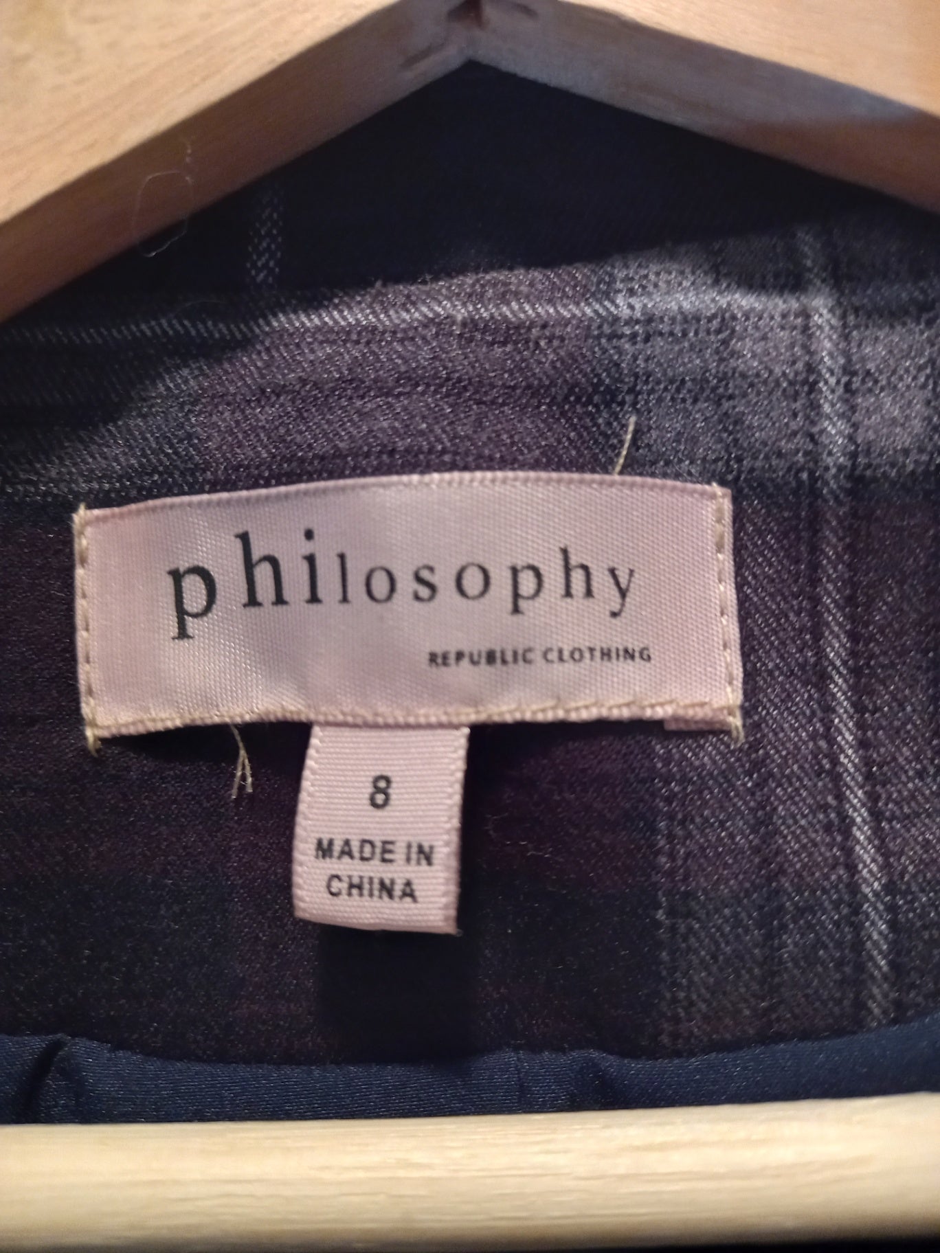 Philosophy Plaid Blazer Sz 8