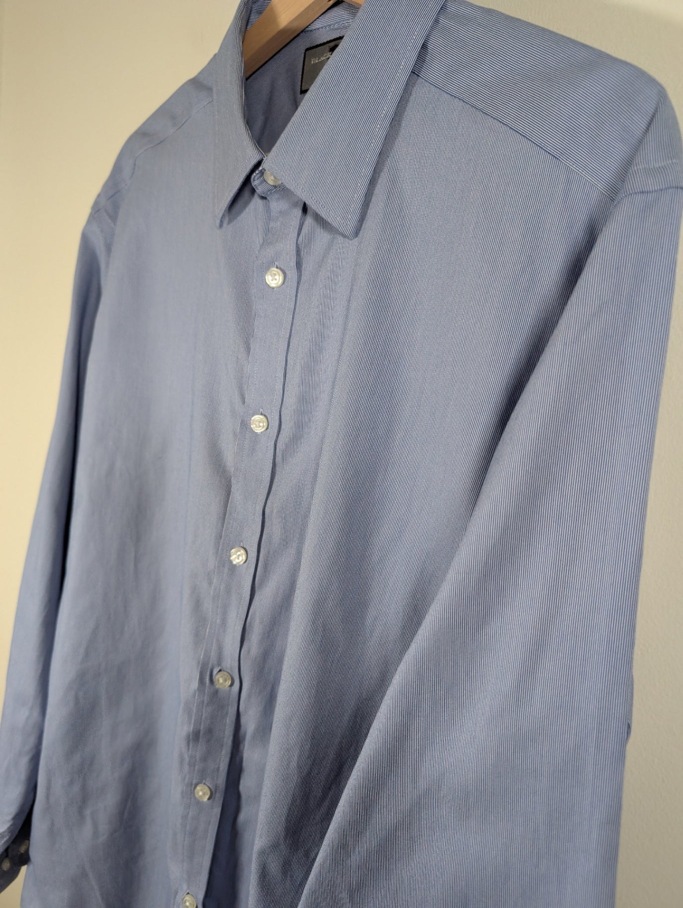 Black Brown Slim Fit Blue Striped Button up - 17x36