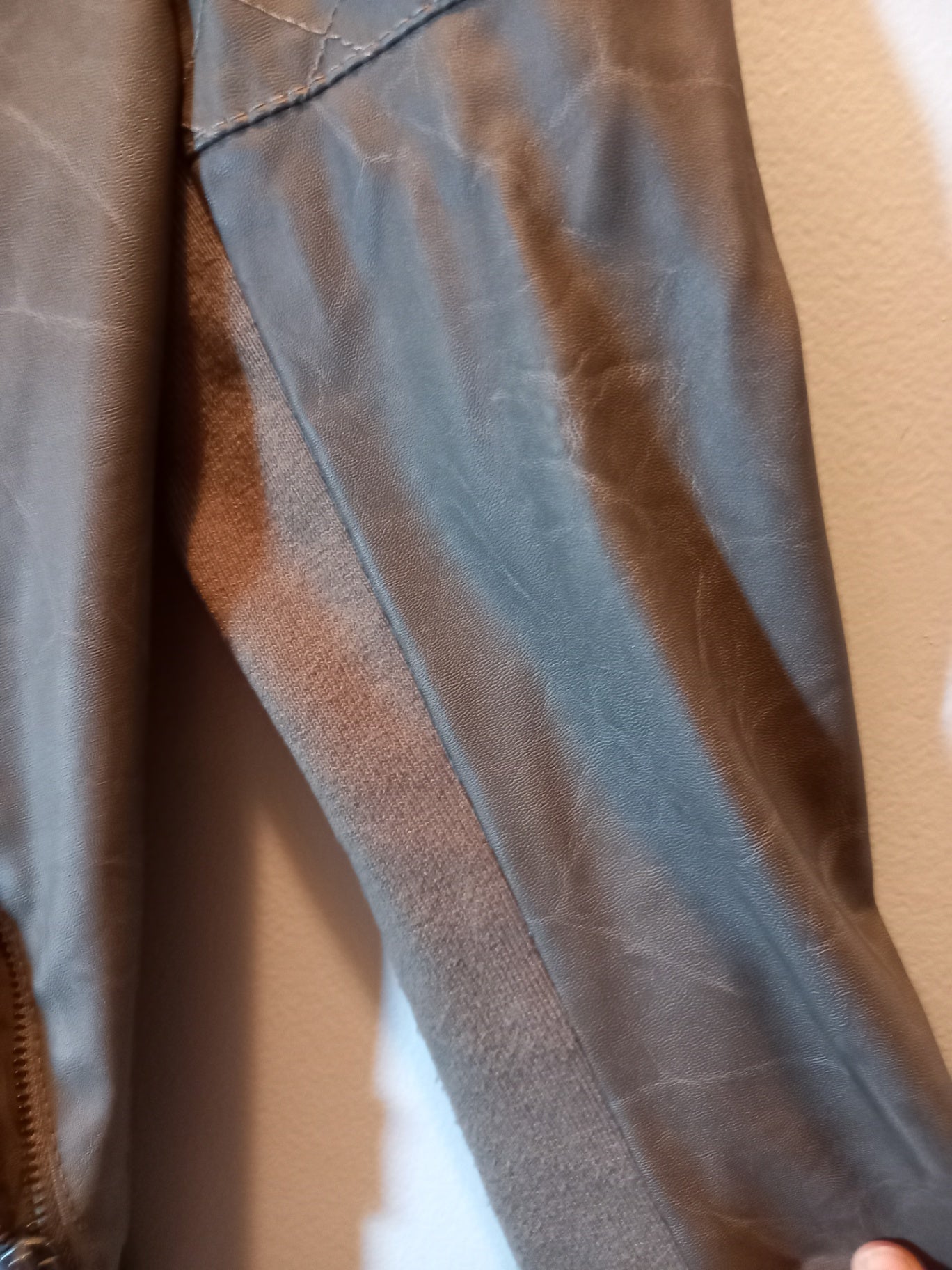 New Look Waterfall Pleather Grey Jacket - Sz 6