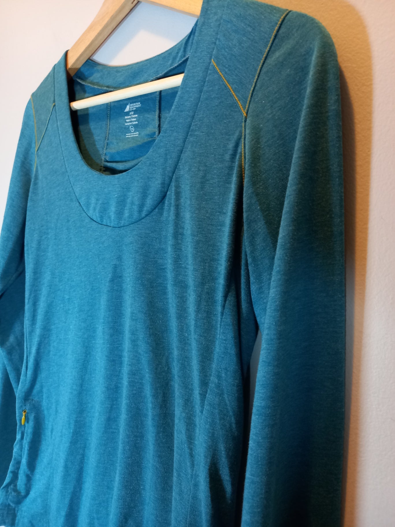 Mountain Equipment Co-Op teal long-sleeve - Medium