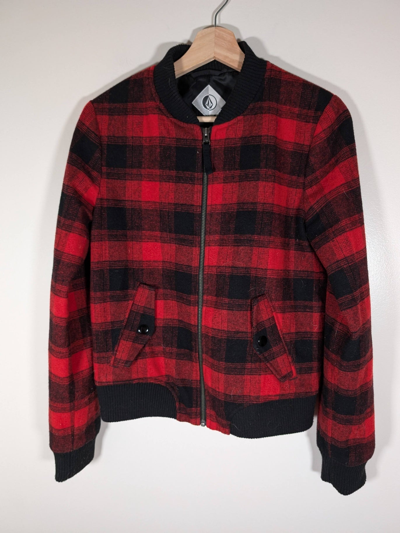 Volcom plaid wool bomber - X-Small