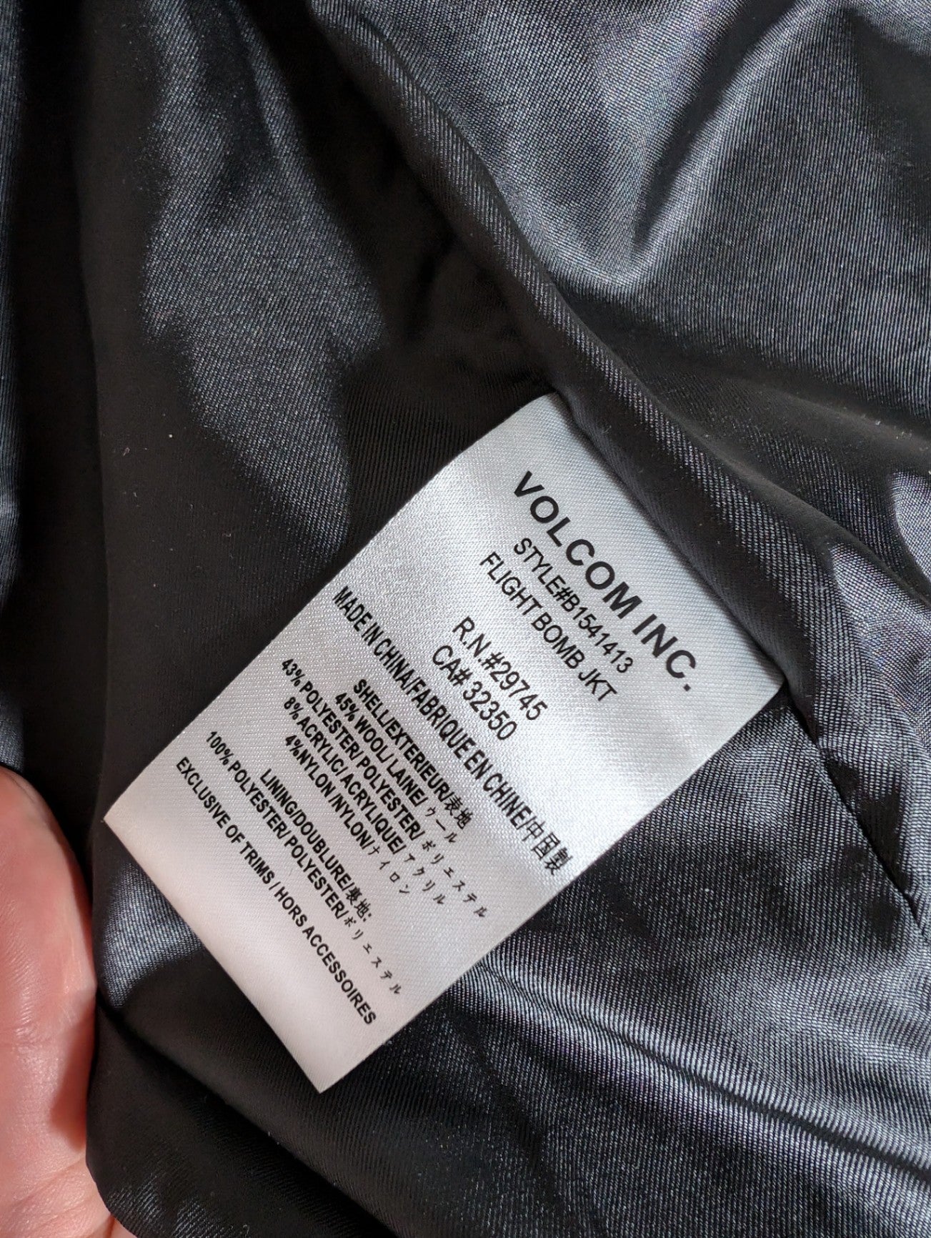 Volcom plaid wool bomber - X-Small