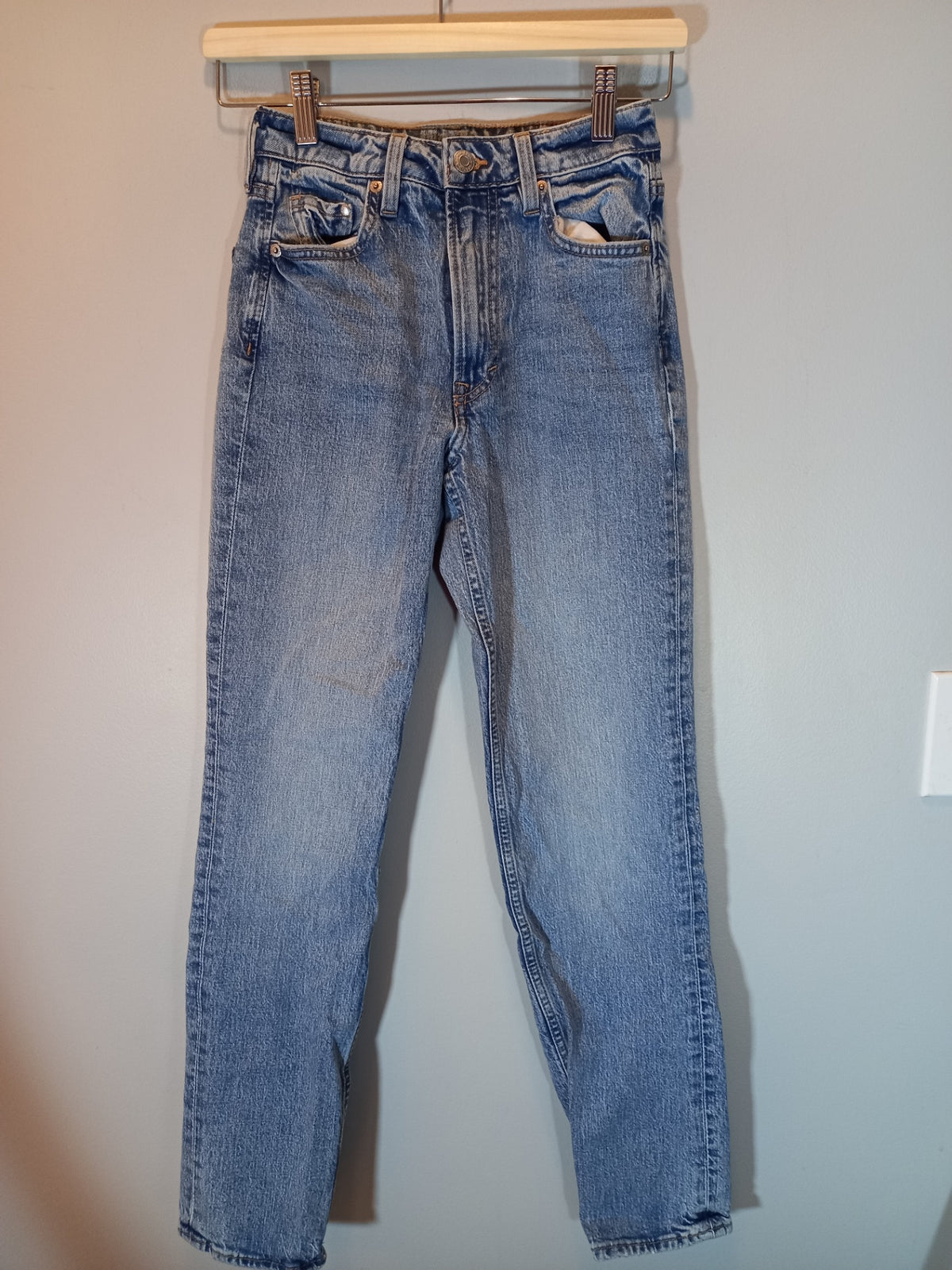 &Denim slim straight jeans - SZ 0