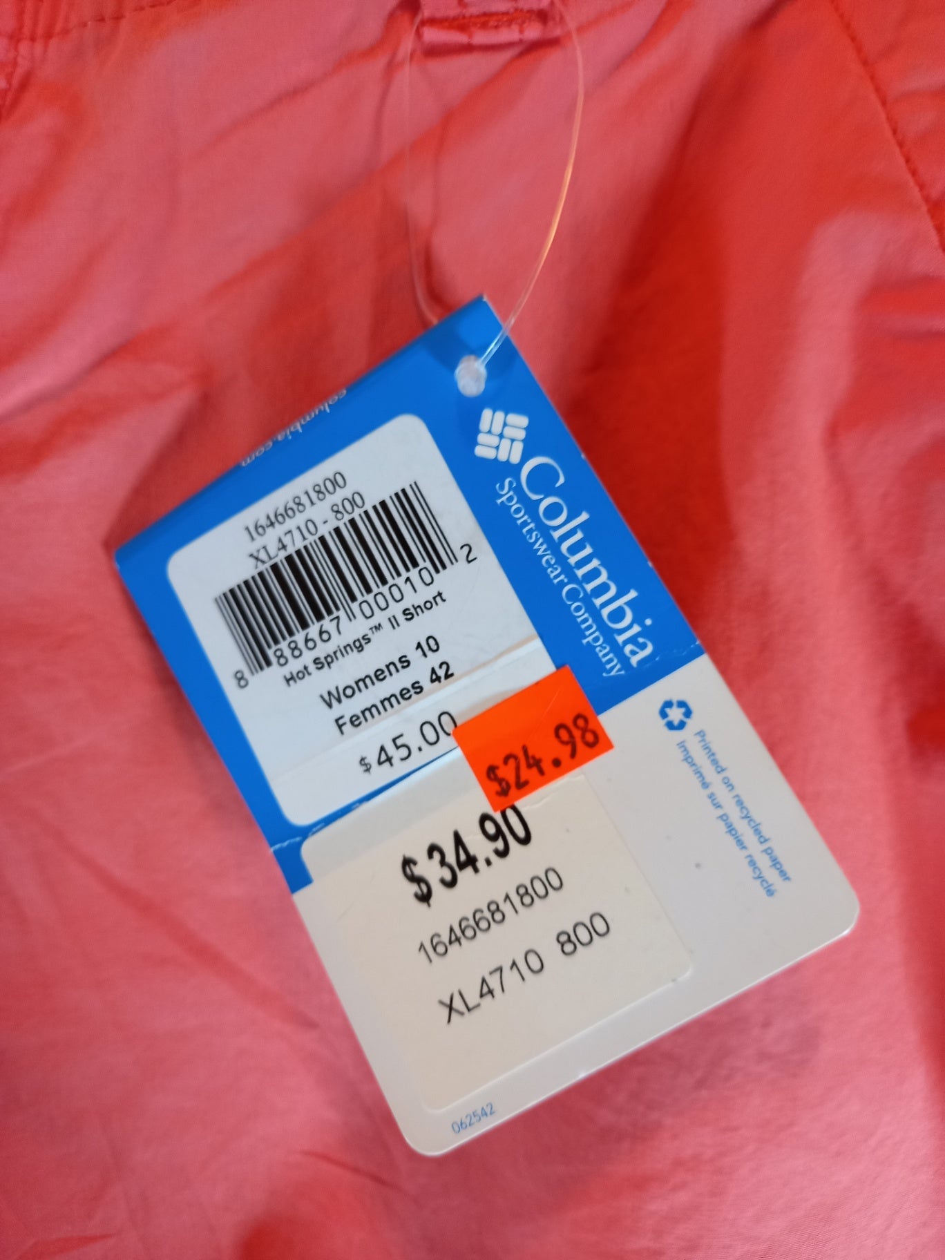 NWT Columbia coral shorts - SZ 10