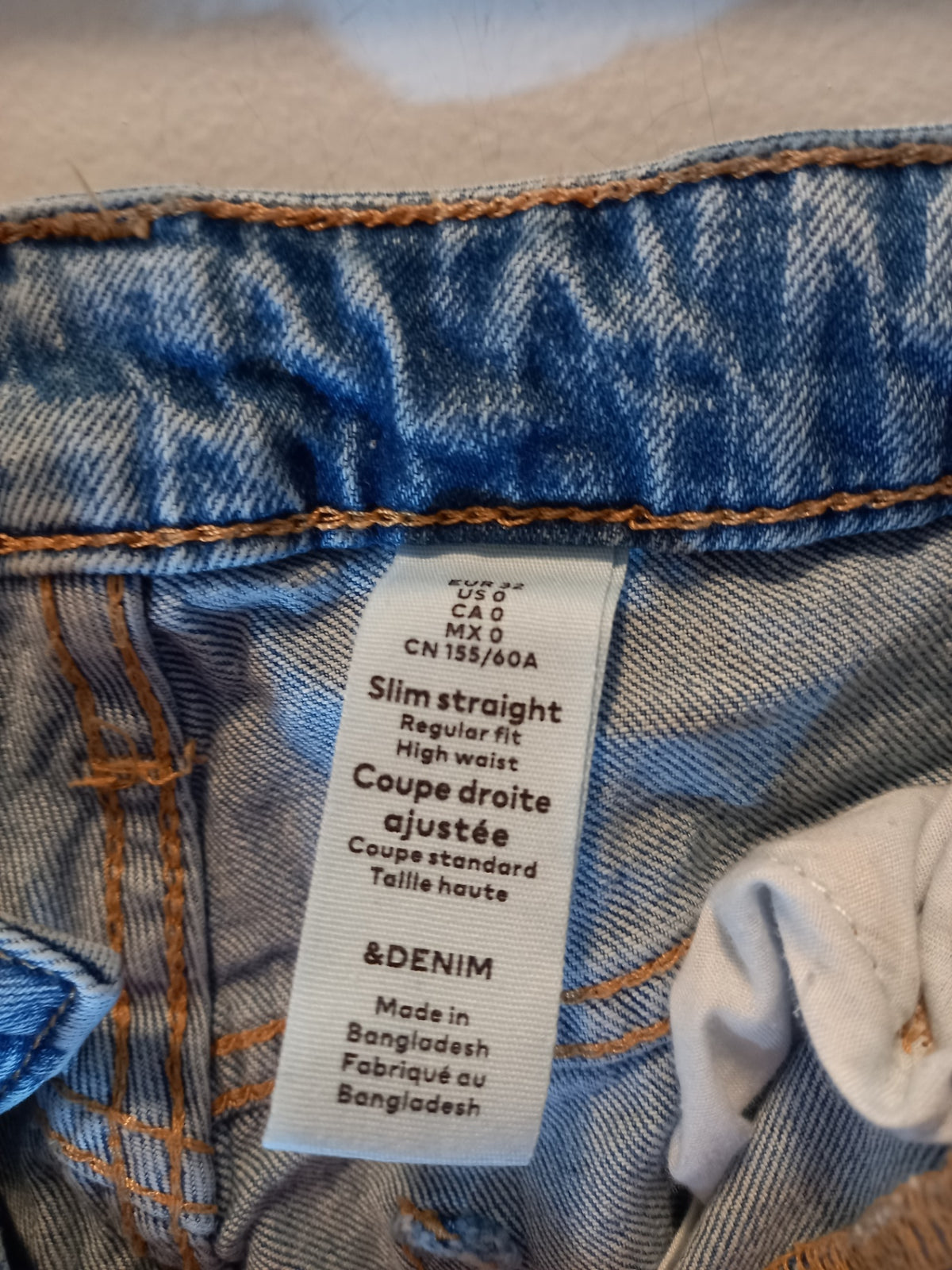 &Denim slim straight jeans - SZ 0