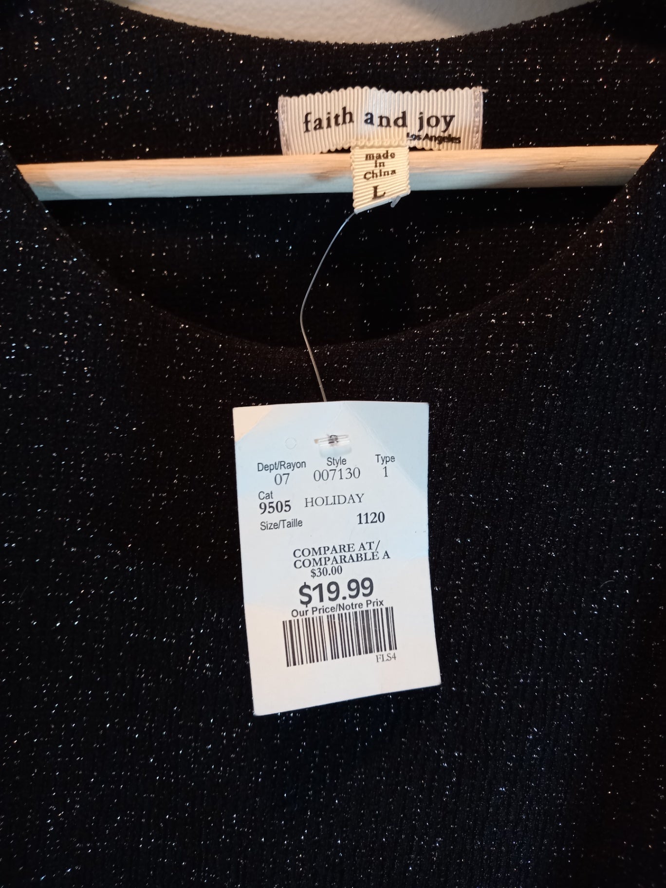 NWT Faith and Joy sparkly blouse - Large