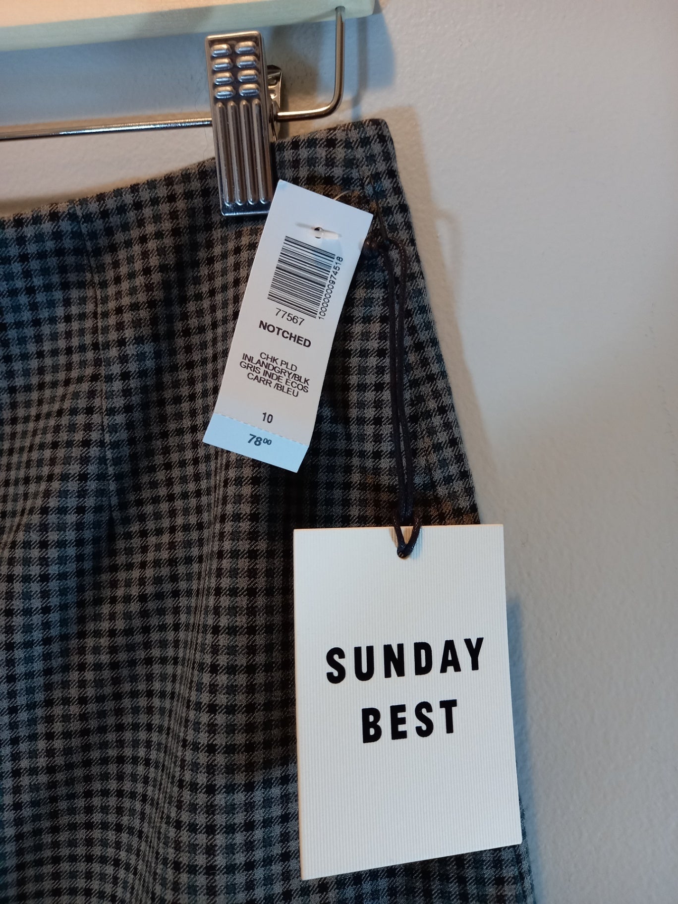 NWT Sunday Best checkered plaid skirt - SZ 10