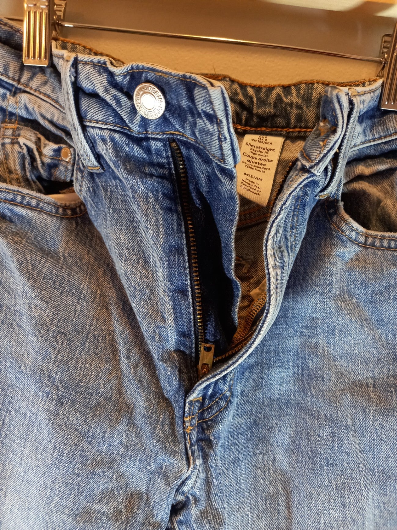&Denim slim straight jeans - SZ 0
