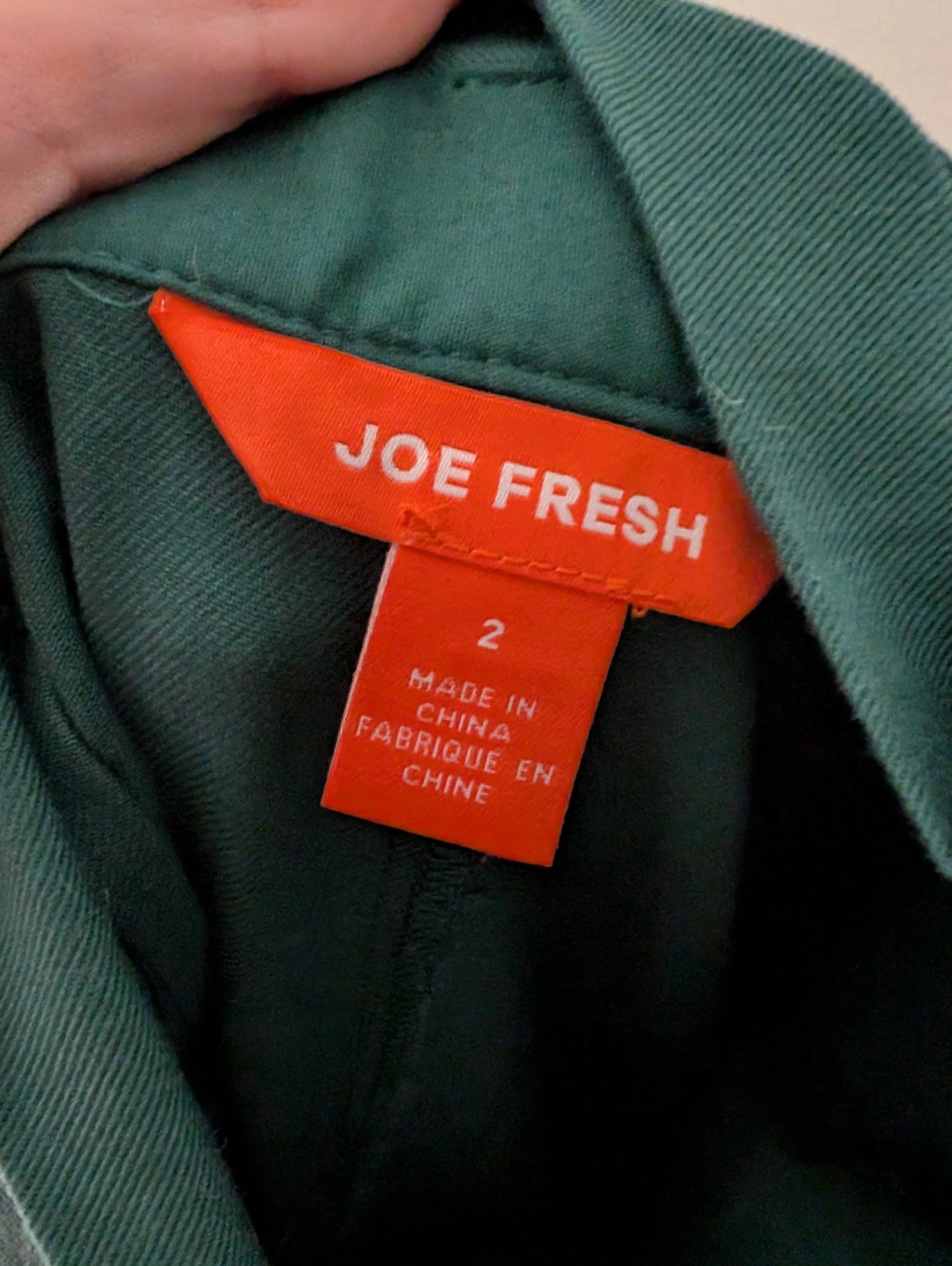 Joe Fresh green tie waist pants - SZ 2