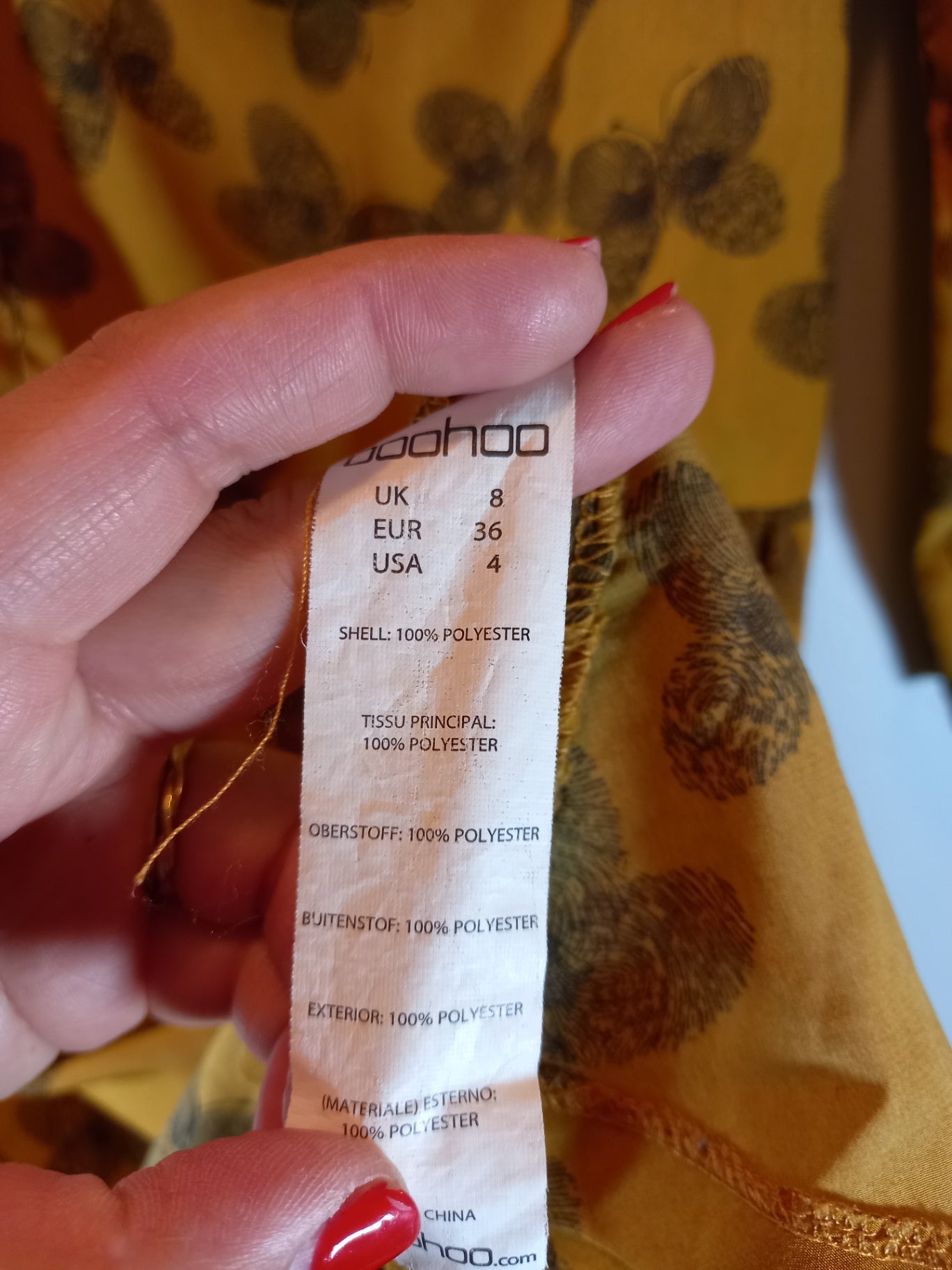 Boohoo mustard 3/4 sleeve dress - SZ 4 (Minor Flaw)